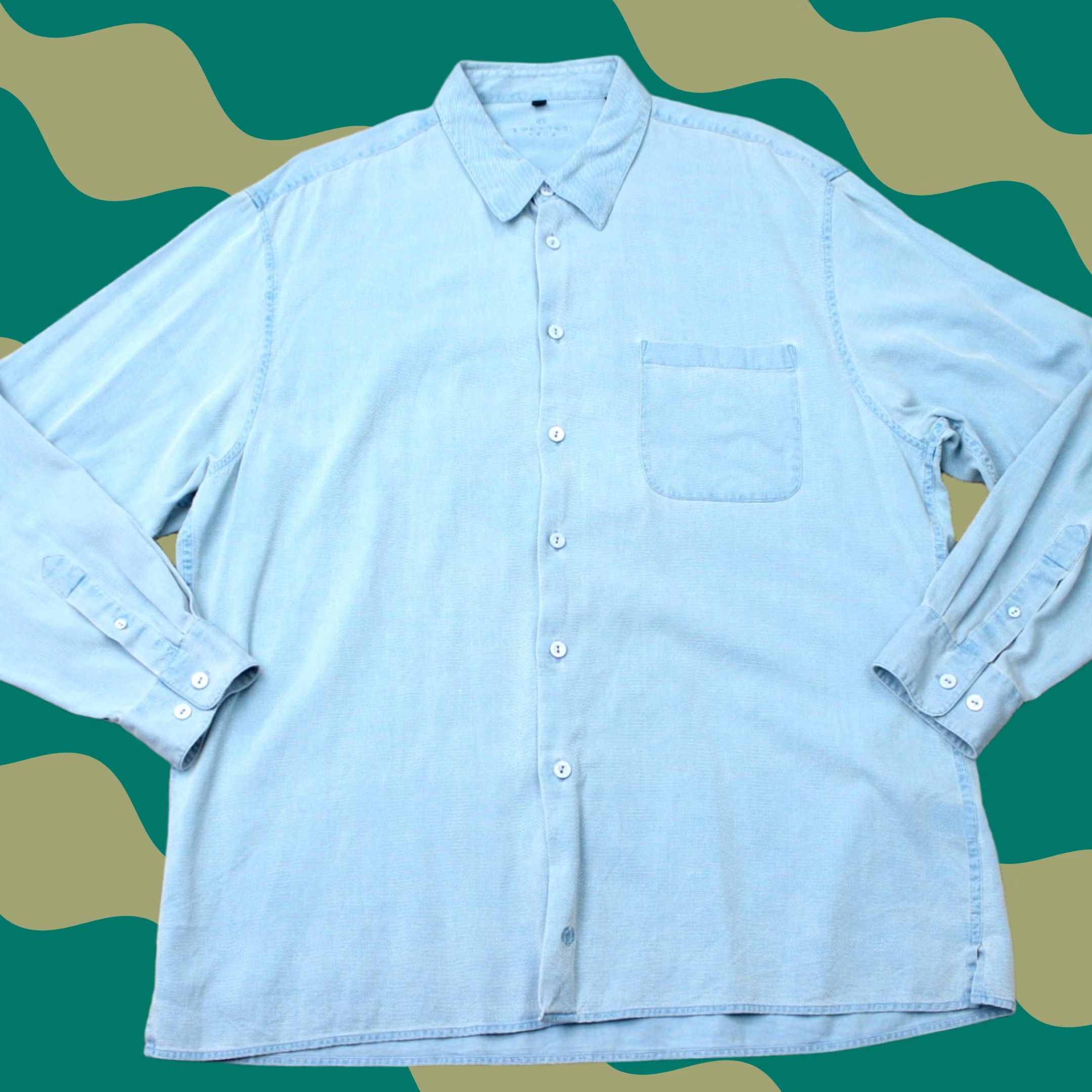 BUGATCHI Bugatchi Uomo Shirt Mens 2XL Blue Silk/Cotton Button-Down Long Sleeve Size US XXL / EU 58 / 5 - 1 Thumbnail