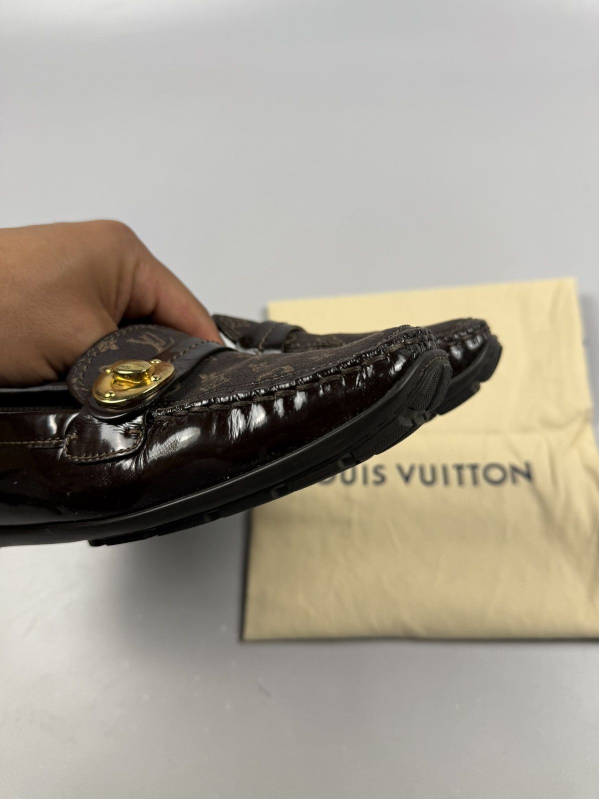 Louis Vuitton Louis Vuitton Monogram Loafers Brown Women EU 39 Luxury Size US 6 / IT 36 - 13 Thumbnail