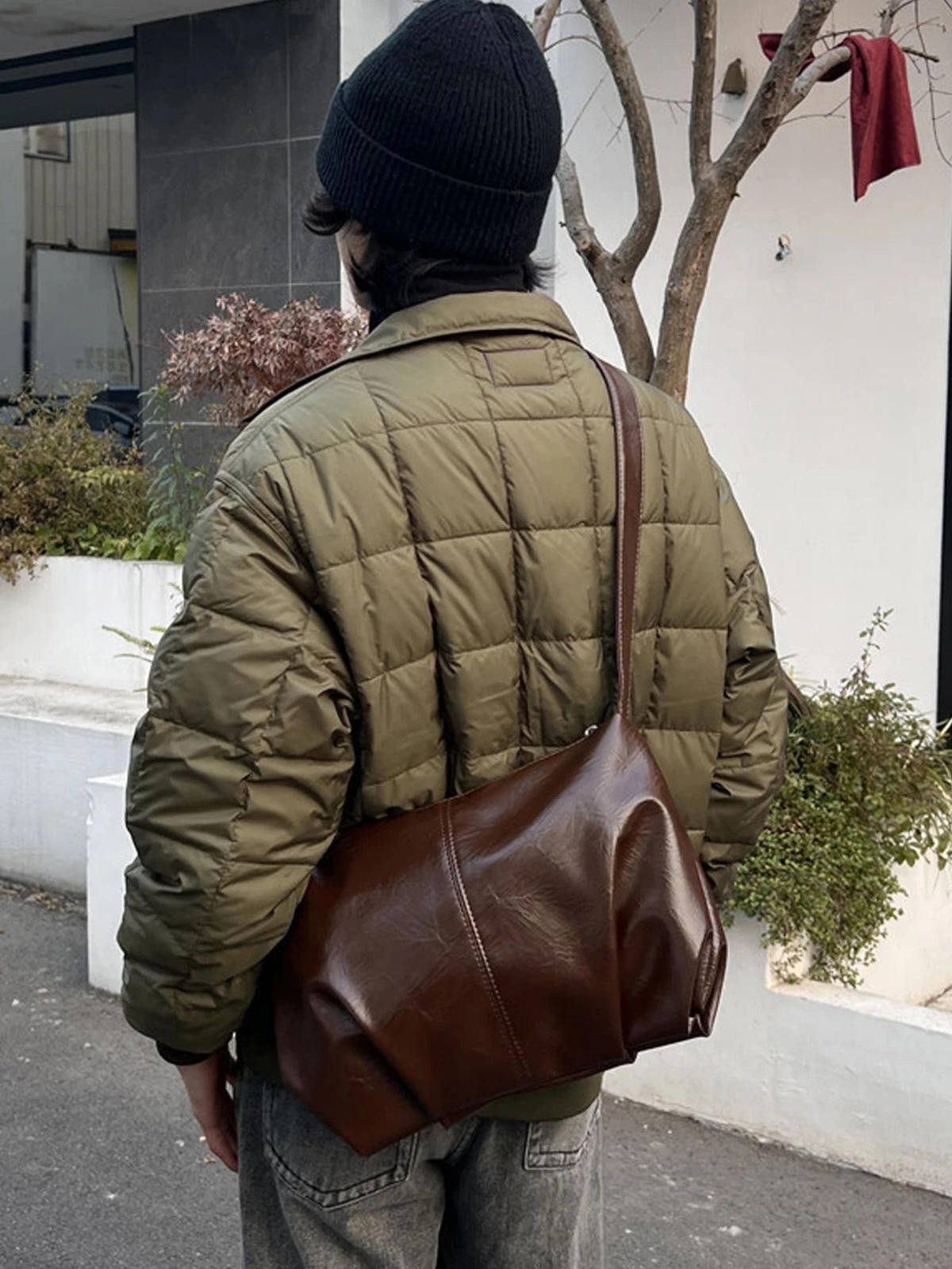 Leather Brown Leather Shoulder Bag, Soft Slouchy Tote Bag Size ONE SIZE - 2 Thumbnail