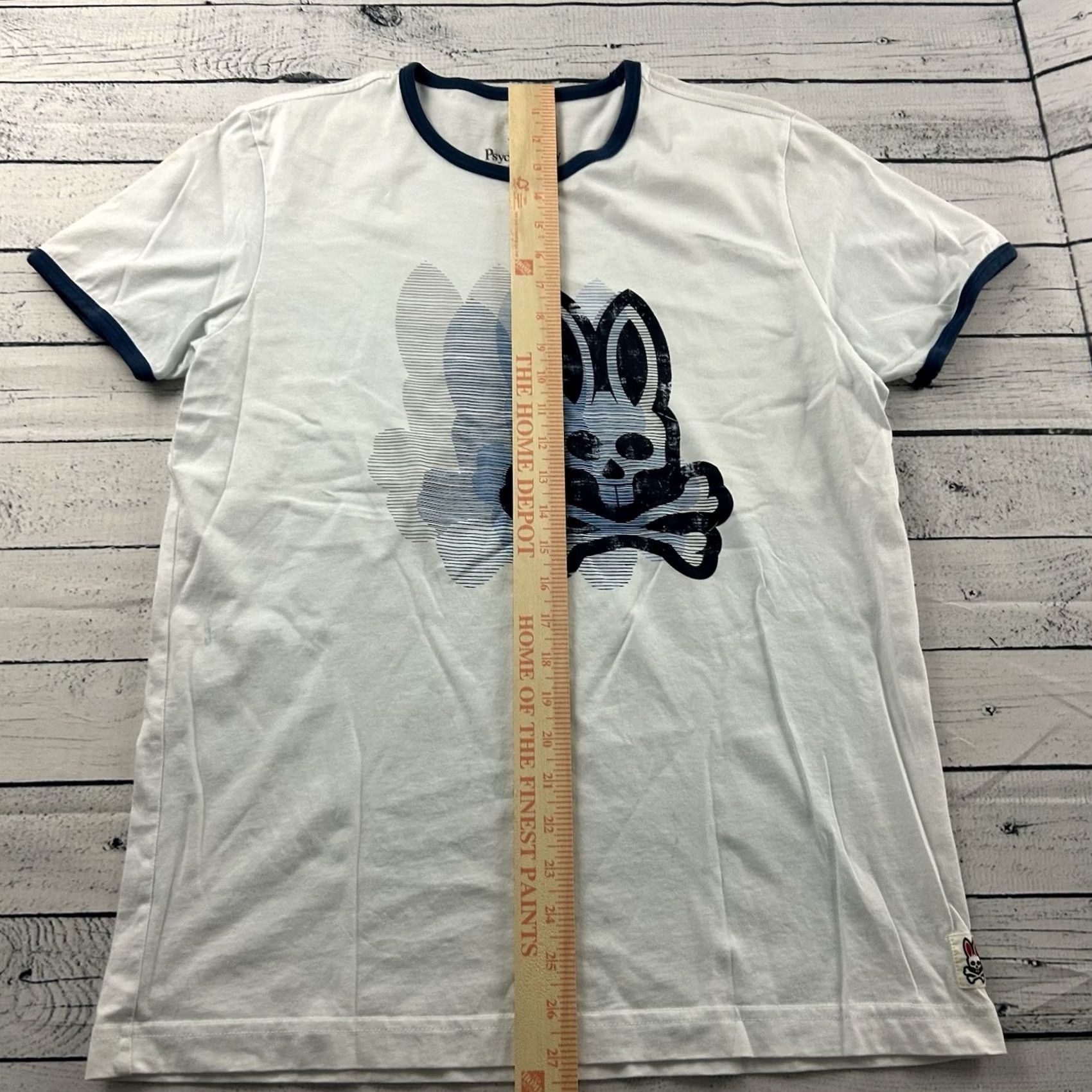 Psycho Bunny Psycho Bunny Short Sleeve T-Shirt Men’s 4 White Blue Pima Cotton Ringer Shirt Size US S / EU 44-46 / 1 - 4 Thumbnail