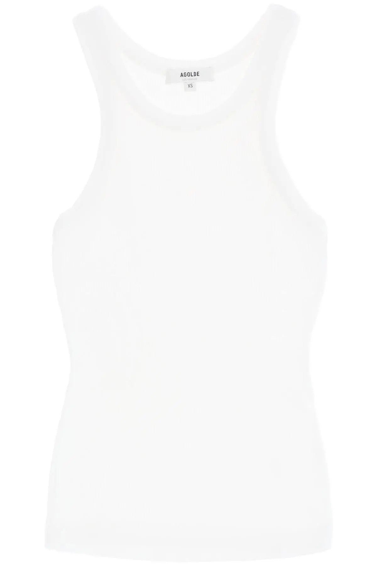 image of Agolde O1S22I1N0324 "ribbed Sleeveless Top In White, Women's (Size XS)