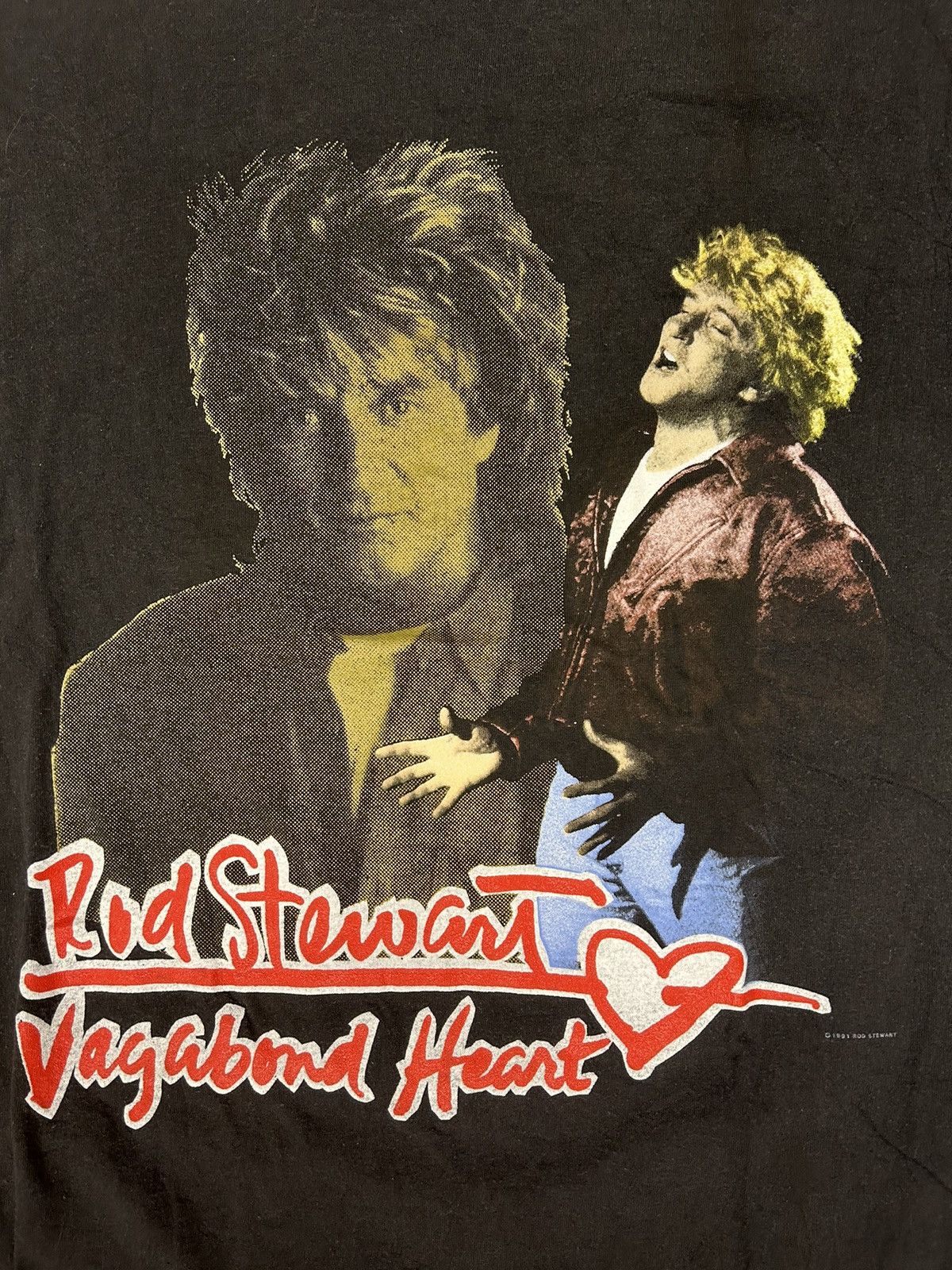 Band Tees × Vintage Crazy Vintage 1991 Rod Stewart Vagabond Heart Band Tee Shirt Size US M / EU 48-50 / 2 - 3 Thumbnail