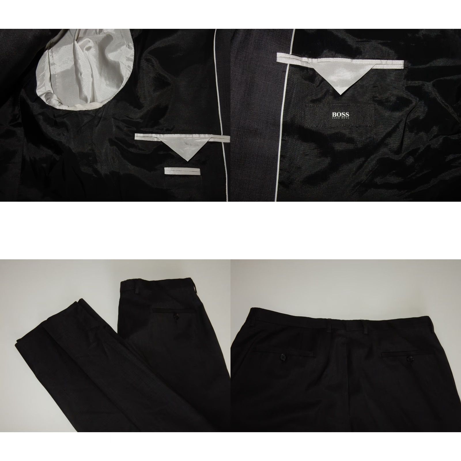 Hugo Boss VINTAGE HUGO BOSS Men's Wool Suit Jacket Pants 54 Gray 2-Piece Regular Size 38x32 Size 54R - 8 Thumbnail
