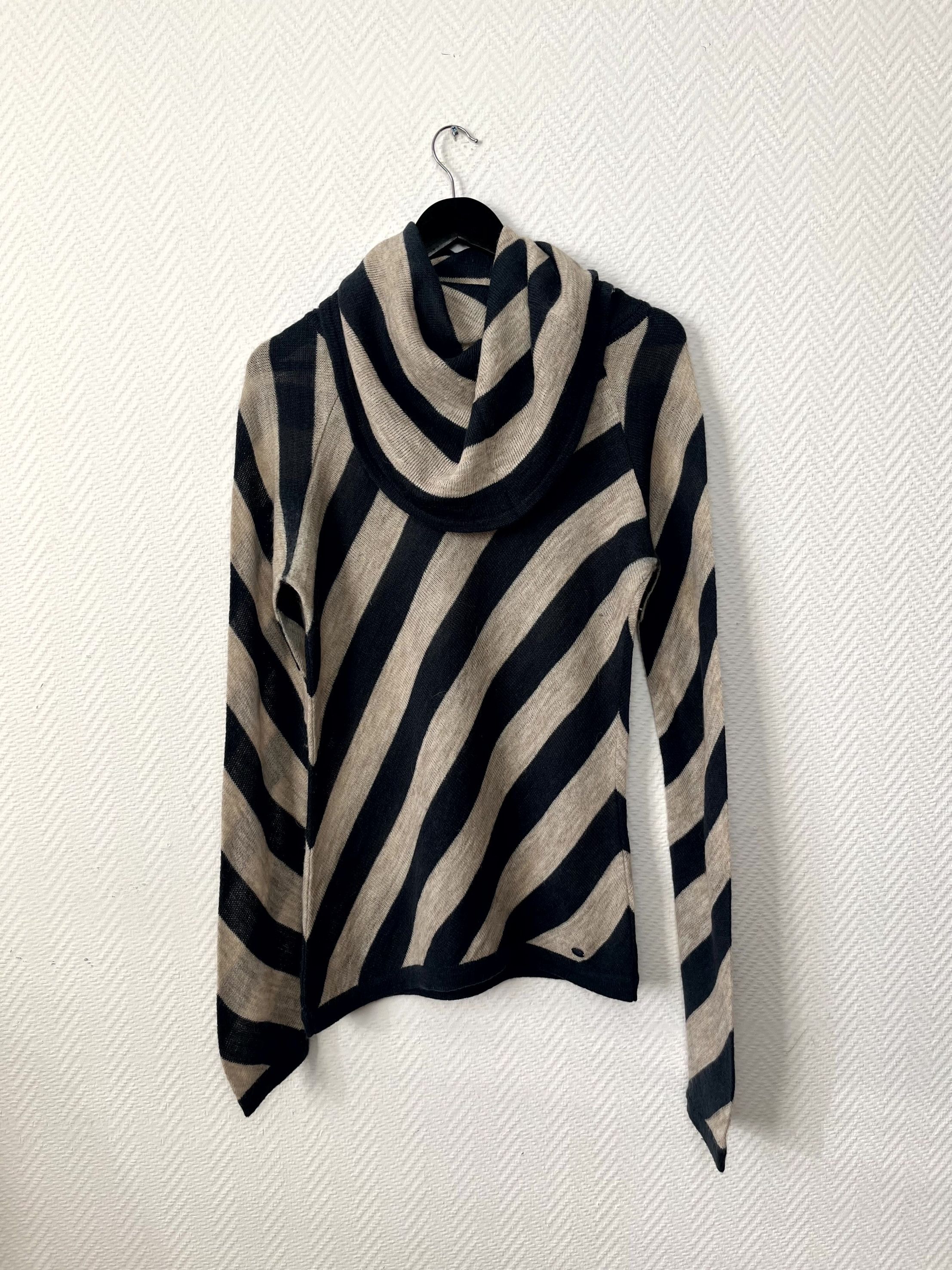 Armani Y2K Armani Turtleneck Striped Biege Sweater Size M Size M / US 6-8 / IT 42-44 - 8 Thumbnail
