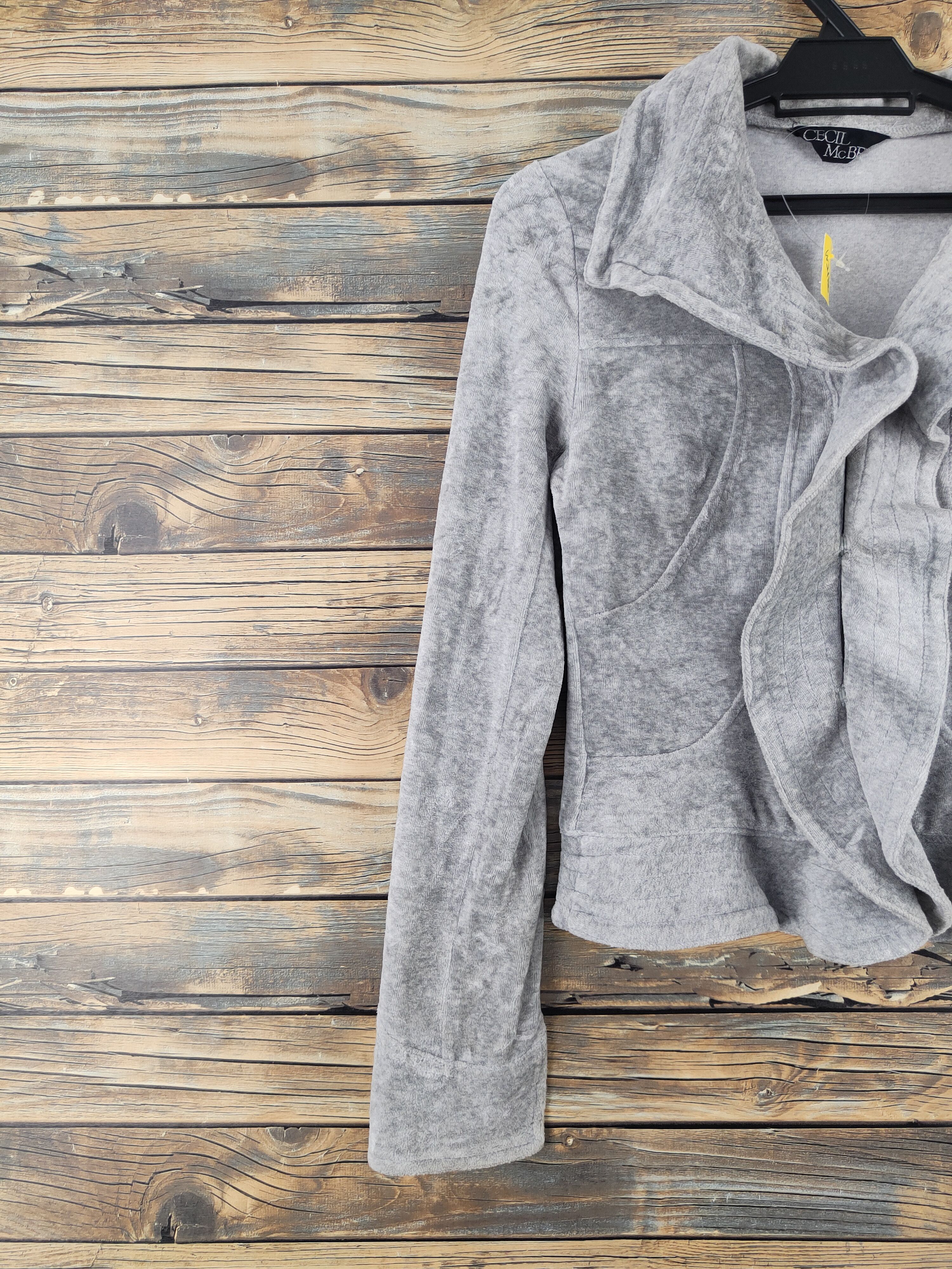 Japanese Brand Cecil McBee Gray Cardigan Crop Tops #W2180 Size S / US 4 / IT 40 - 3 Thumbnail