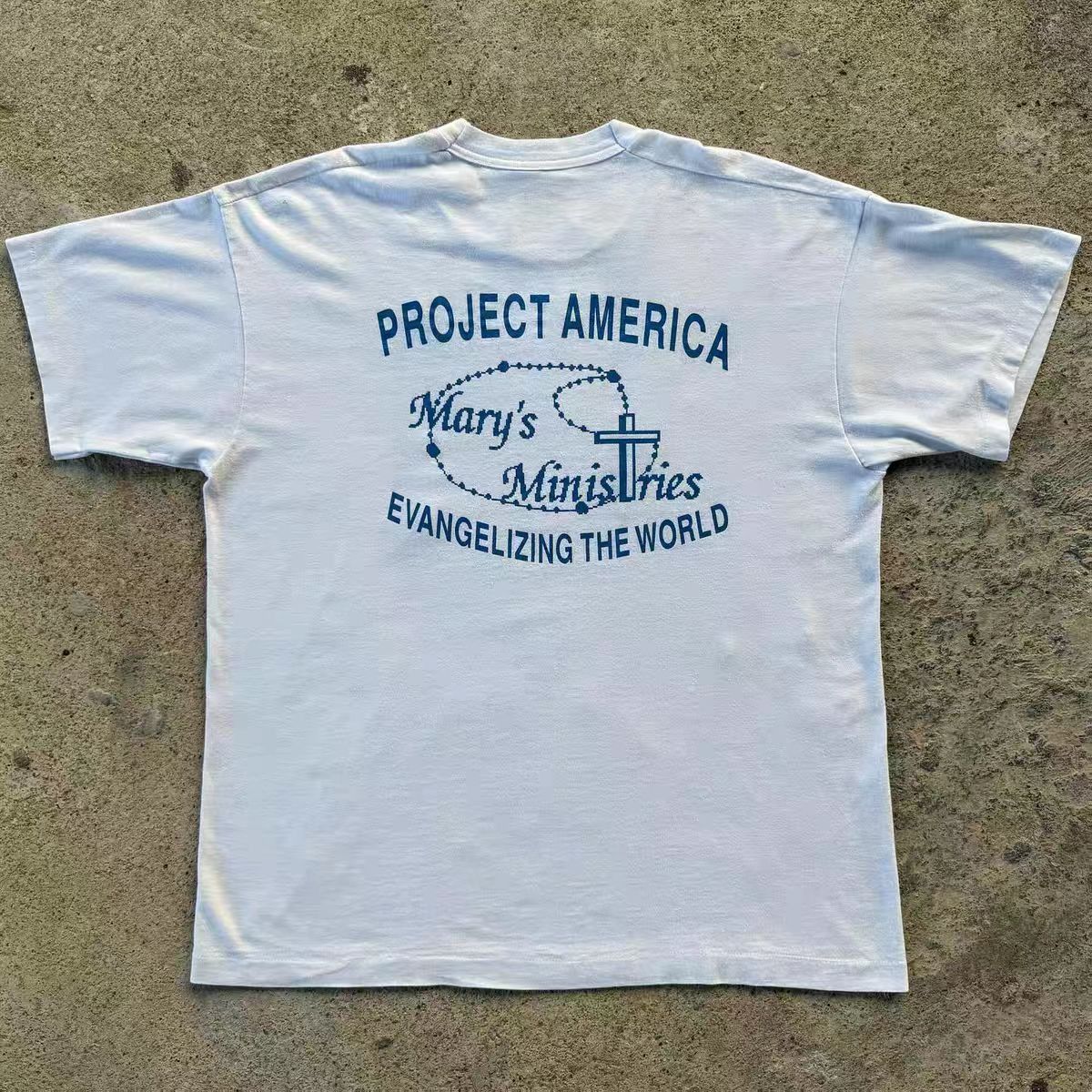 Vintage White washed vintage God print t-shirt Size US M / EU 48-50 / 2 - 2 Thumbnail