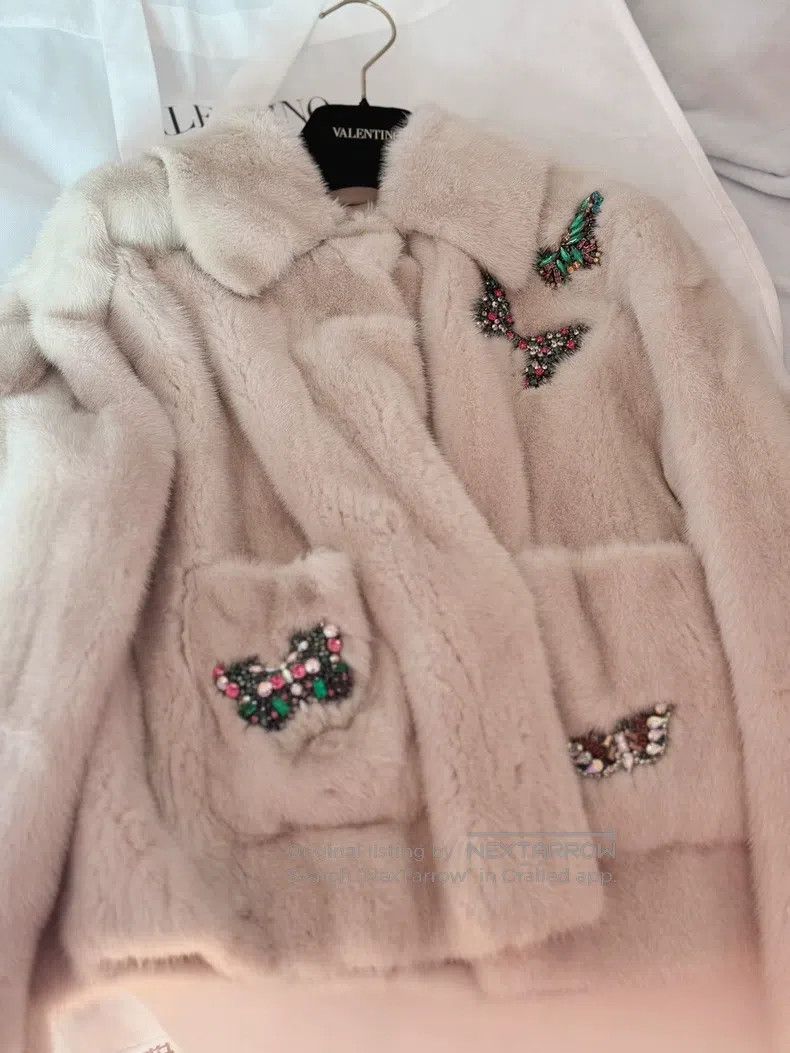 Valentino Valentino Mink fur butterfly rhinestone coat Size M / US 6-8 / IT 42-44 - 1 Thumbnail