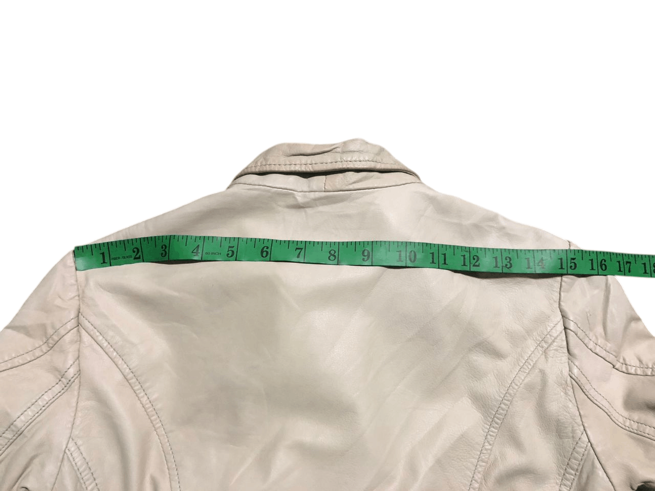 Branded Leather × Leather MAX&Co. Double Collar Lamb leather Ride Jacket Cream Size US XXS / EU 40 - 18 Thumbnail