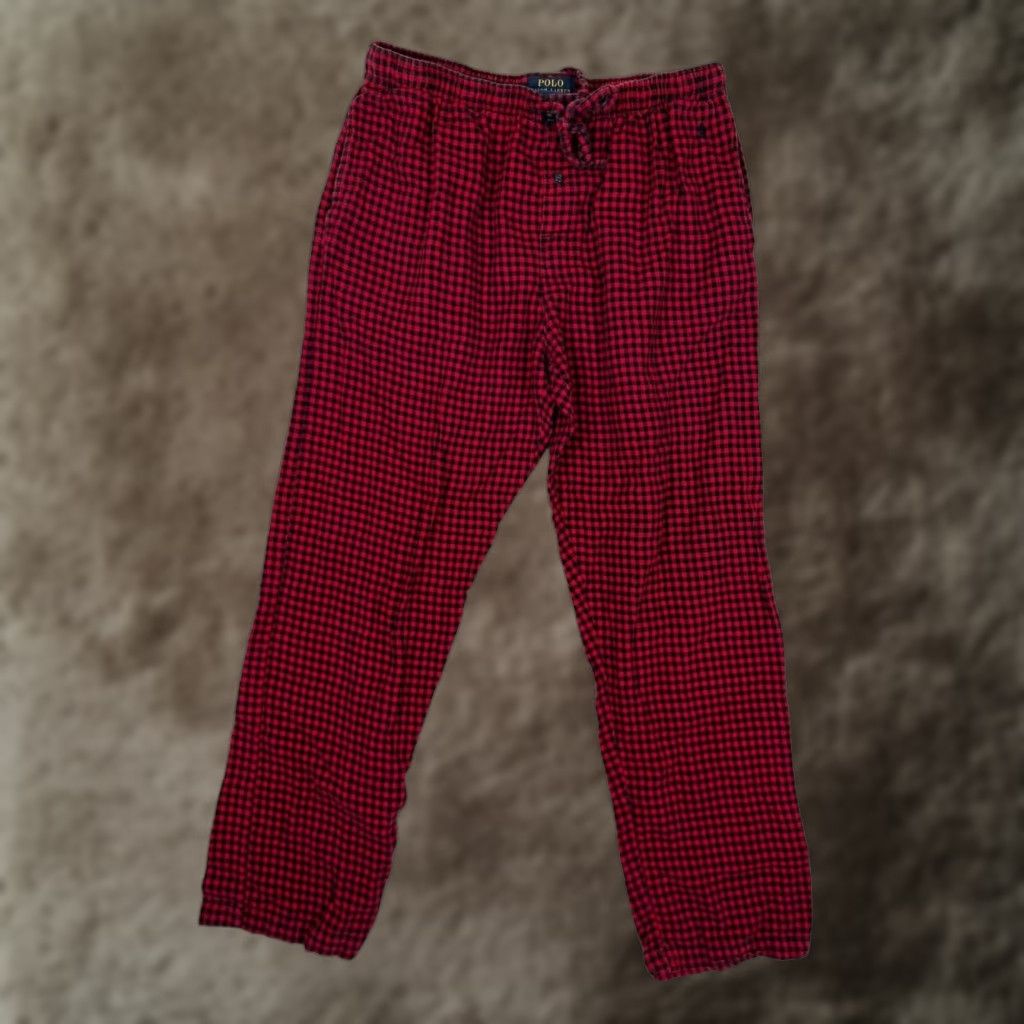 Polo Ralph Lauren Polo Ralph Lauren Sleep Pants Mens Large Red Plaid Flannel Lounge Pajamas Size US L / EU 52-54 / 3 - 1 Thumbnail