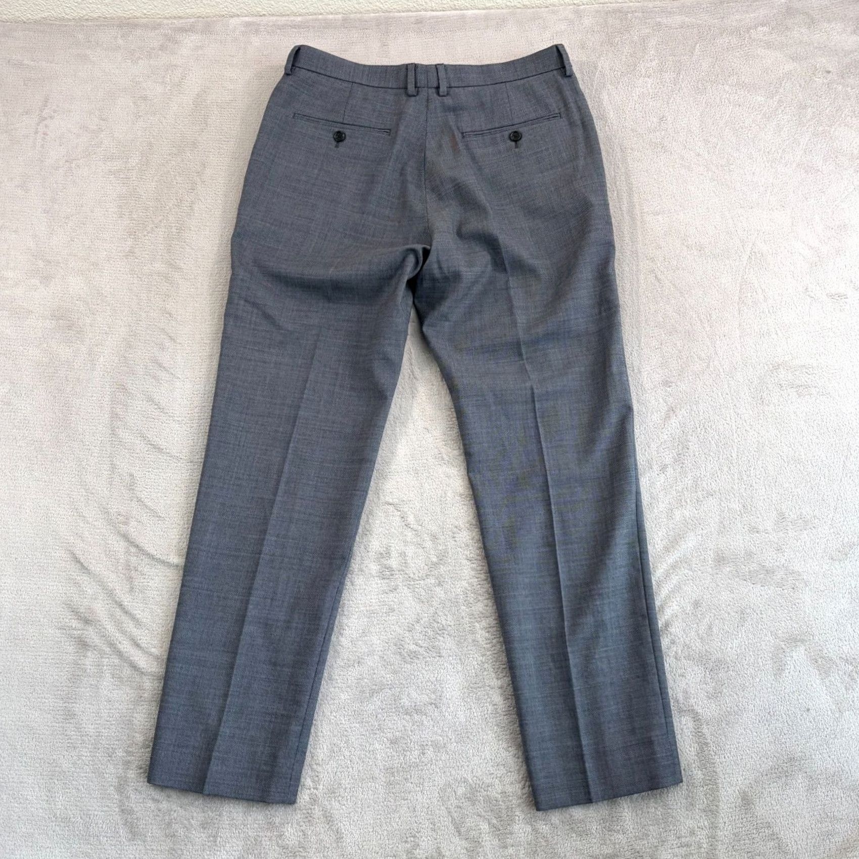 J.Crew J.CREW Bowery Slim-Fit Trouser Pants Gray Wool Blend Men 33x30 NWT Dress Pants Formal Slit Pocket Straight 30in Inseam Size US 33 - 6 Thumbnail