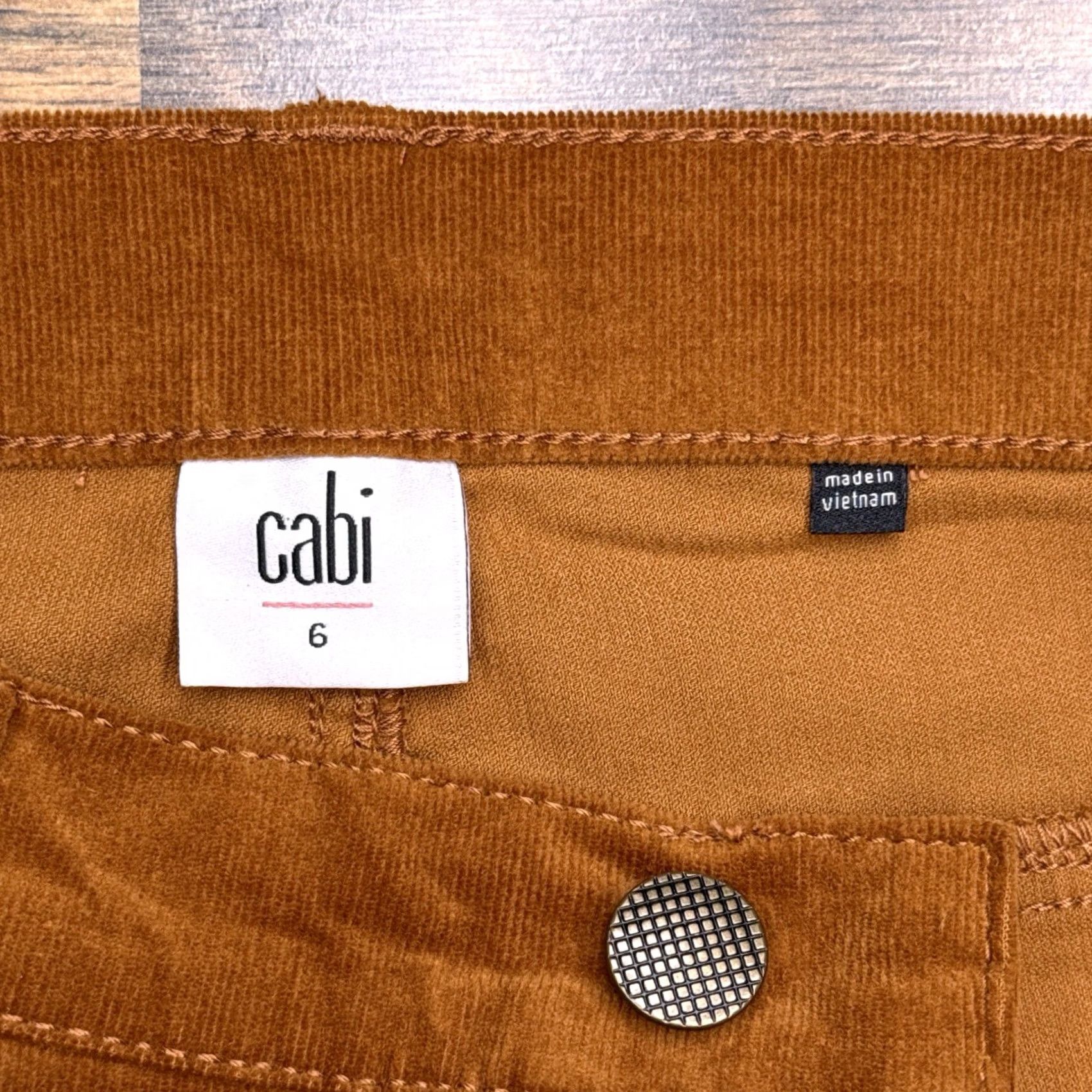 Vintage Cabi Corduroy Pants Womens 6 Brown Mid Rise Stretch Skinny - Slim Fit Size 28" / US 6 / IT 42 - 5 Thumbnail