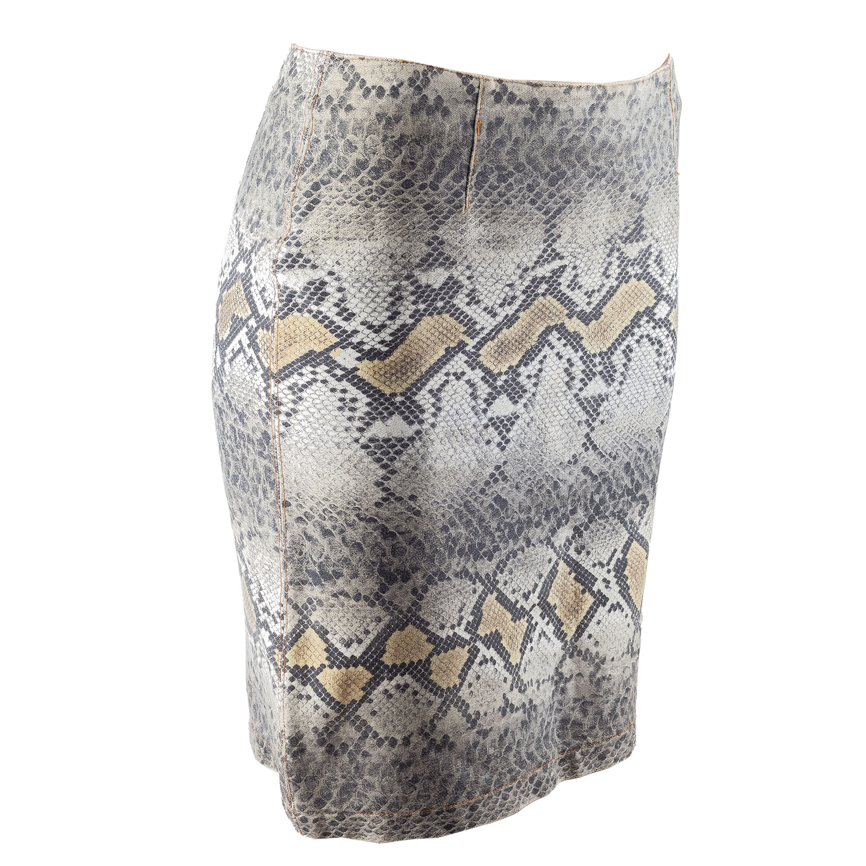 Roberto Cavalli Roberto Cavalli Snake Print Vintage Midi Pencil Skirt (S) Size 26" / US 2 / IT 38 - 3 Thumbnail