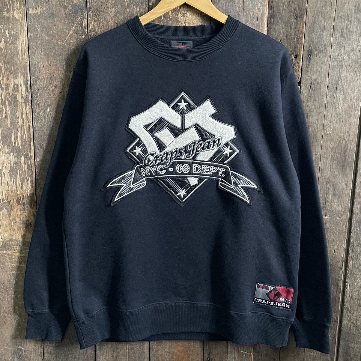 image of Craps Jeans Crewneck Sweatshirt in Black, Men's (Size Large)
