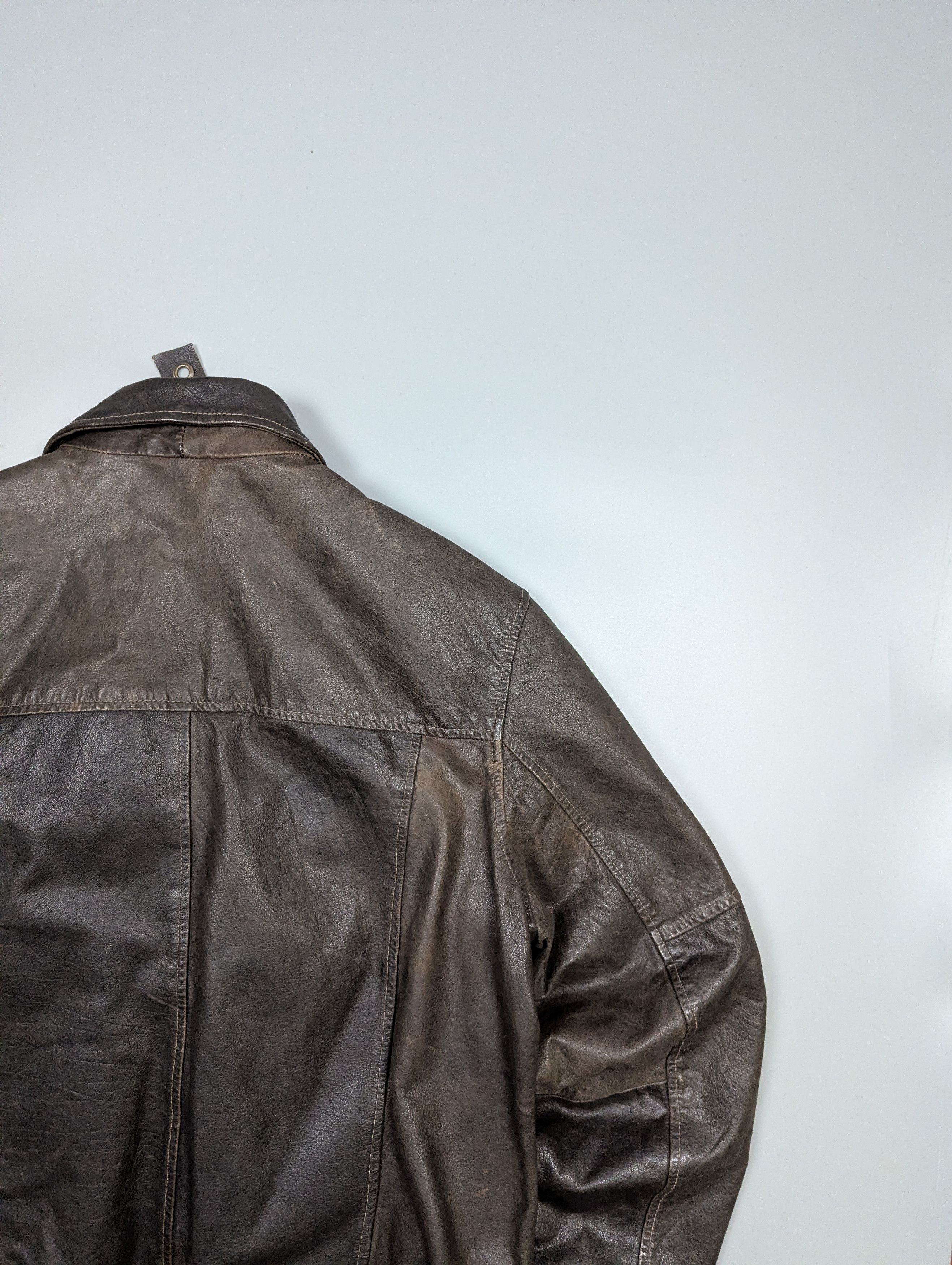 Vintage TRAPPER Mens Brown Multi-Pocket Leather Vintage Biker Jacket Size US XL / EU 56 / 4 - 20 Thumbnail