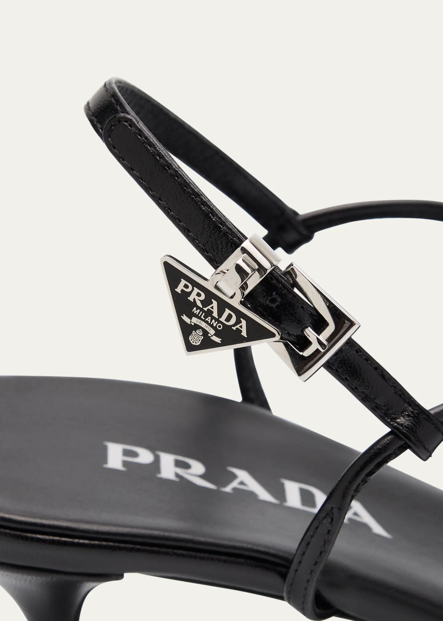 Prada Prada Capretto Strappy 55mm Leather Sandal Kitten Heel 38 Size US 8 / IT 38 - 9 Thumbnail