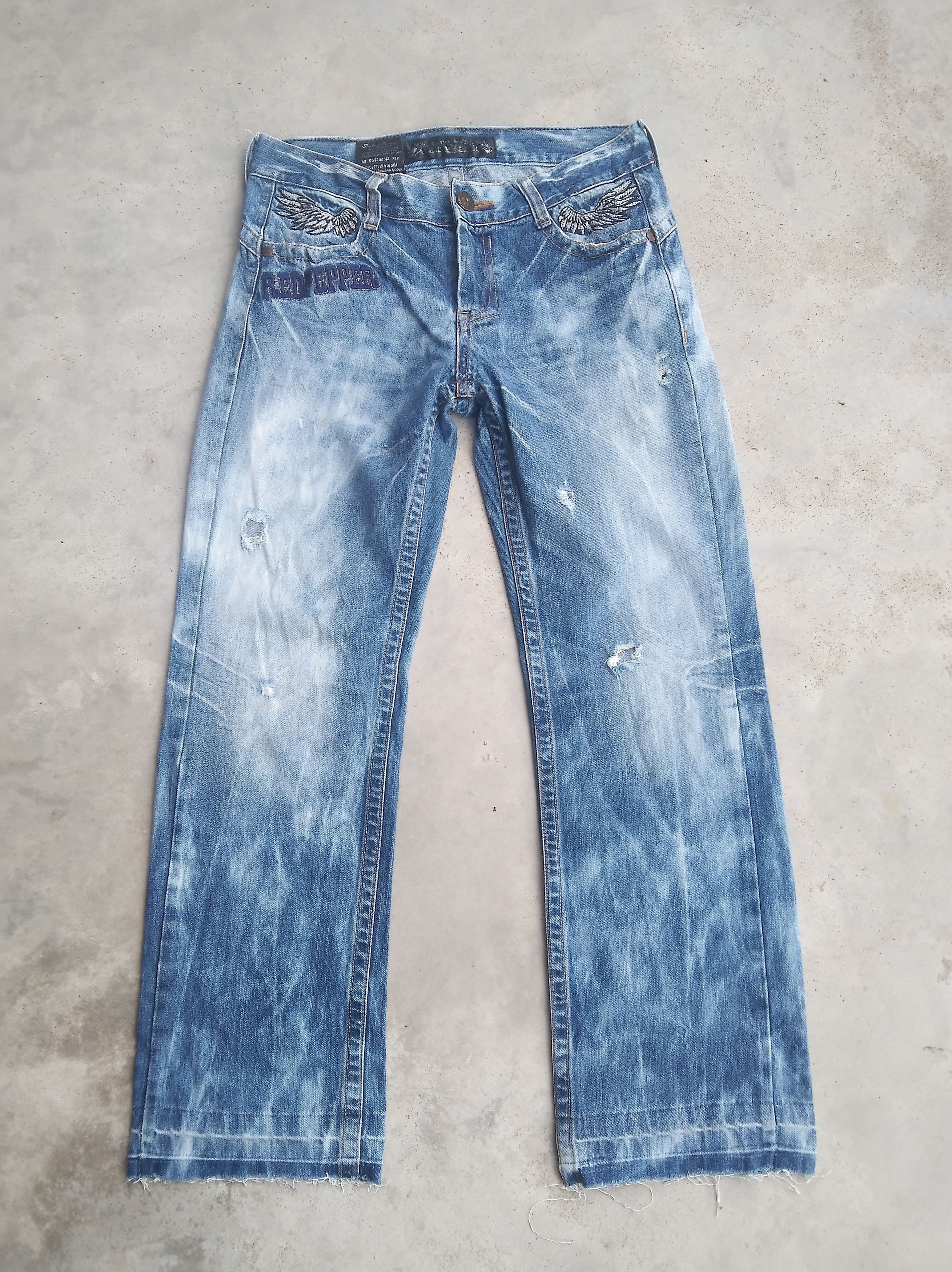 Japanese Brand Vintage Red Pepper Men Straight Leg Distressed Jeans 32x30 Size US 32 / EU 48 - 1 Thumbnail