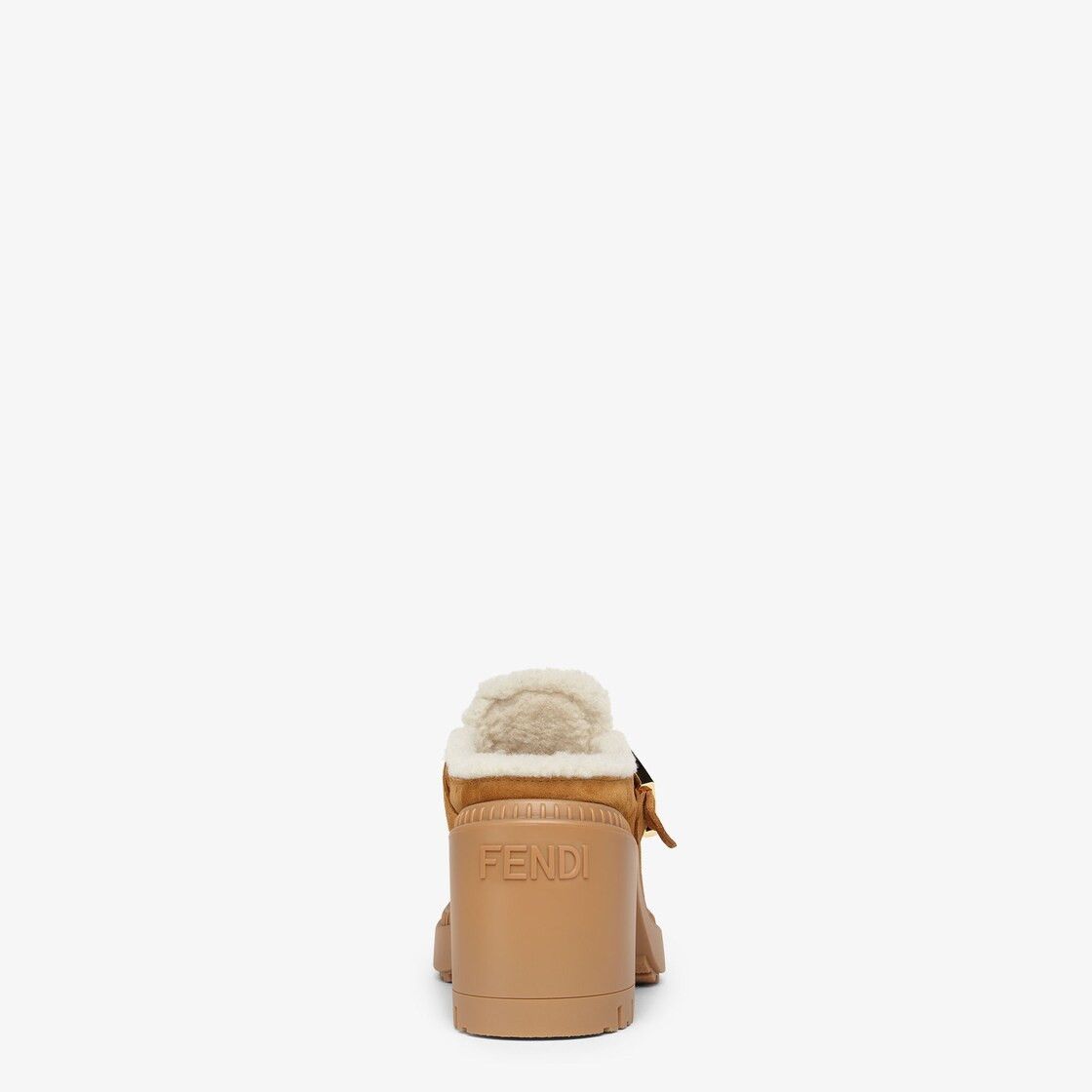 Fendi o1B3y1r0426 Feel FF Logo Shearling-lined Mules in Brown Size US 6 / IT 36 - 3 Thumbnail