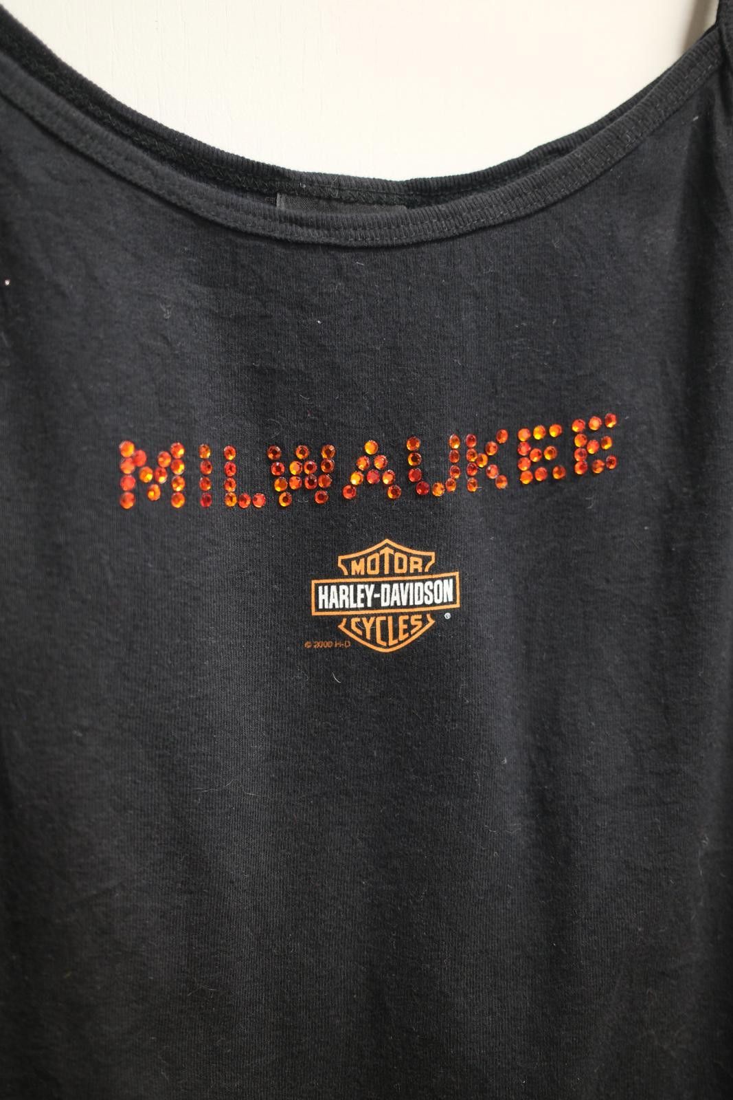 Harley Davidson 00's Harley Davidson House of Milwaukee Bedazzled Tank Top Size XL / US 12-14 / IT 48-50 - 3 Thumbnail