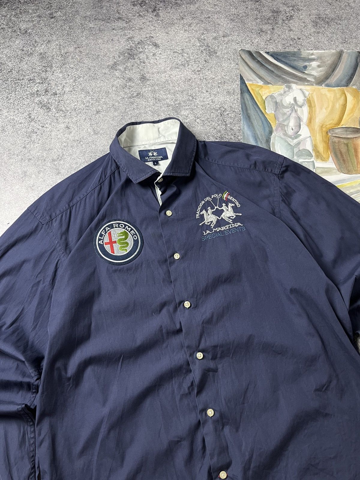 La Martina 🔥00'S RALPH LAUREN VIBE LA MARTINA POLO T SHIRT ALPHA ROMEO Size US L / EU 52-54 / 3 - 1 Thumbnail