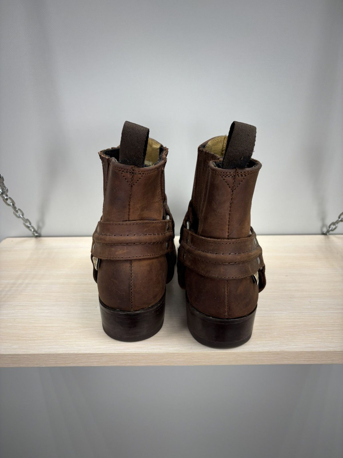 Stars & Stripes Mens leather boots Stars Stripes Size 39 Color Brown Size US 6.5 / EU 39-40 - 6 Thumbnail