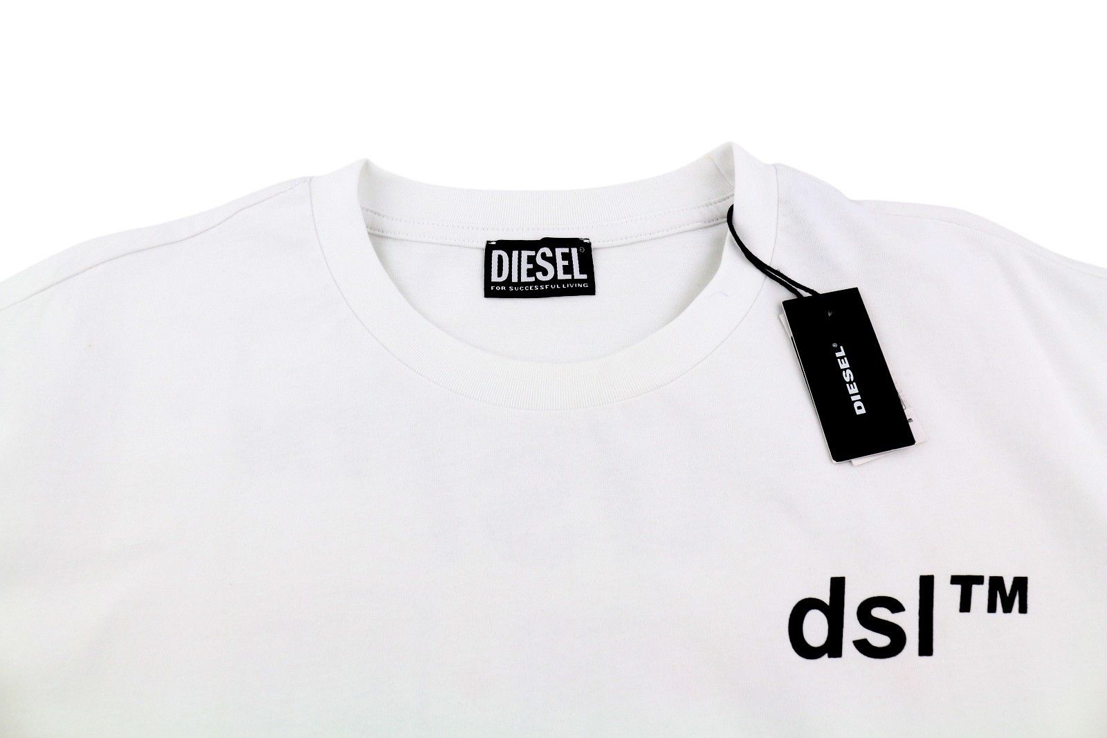 Diesel T-JUST-B56 2XL White Crew Logo T-Shirt 41176 Size US XXL / EU 58 / 5 - 4 Thumbnail