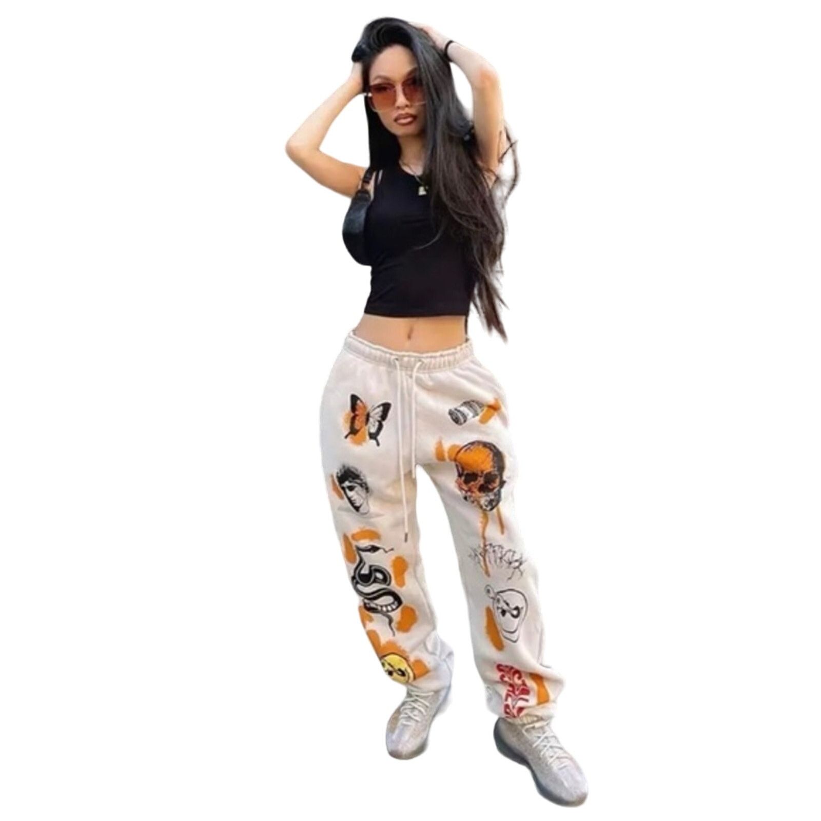 NBDN Nobrandedon Butterfly Skull Printed Sweatpants | Size M Size 30" / US 8 / IT 44 - 9 Thumbnail