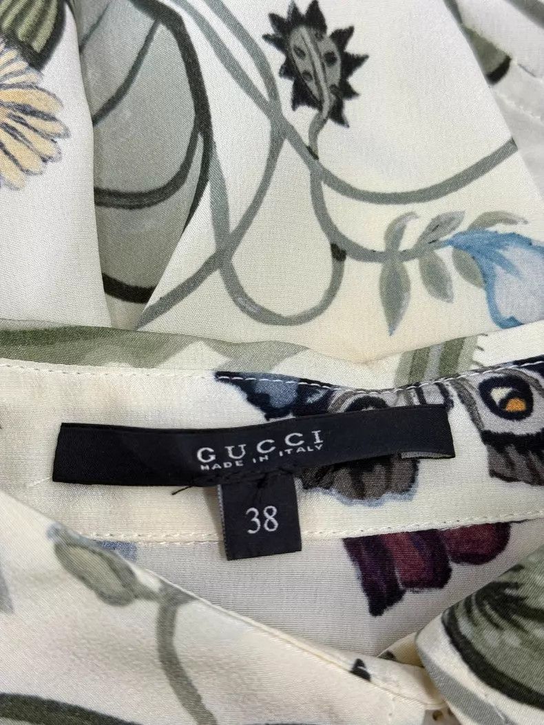 Gucci Gucci Silk printed shirt Size XS / US 0-2 / IT 36-38 - 4 Thumbnail