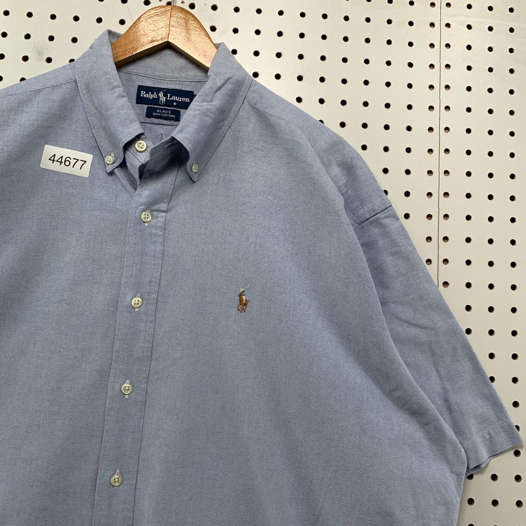 Ralph Lauren VINTAGE Ralph Lauren Button-Up Shirt Mens XL Blue Blake Short Sleeve Pony Work Size US XL / EU 56 / 4 - 6 Thumbnail