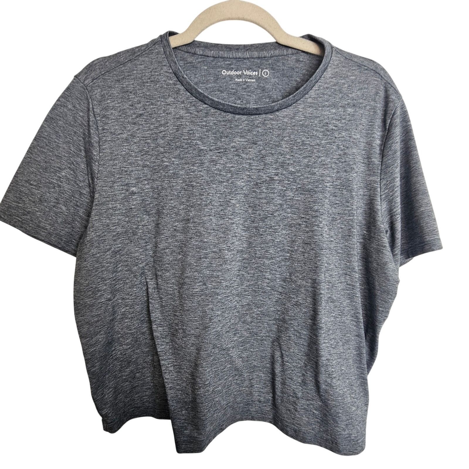 Outdoor Voices Outdoor Voices Tshirt Gray Crop Tee Short Sleeve Crew Neck L Size L / US 10 / IT 46 - 1 Thumbnail