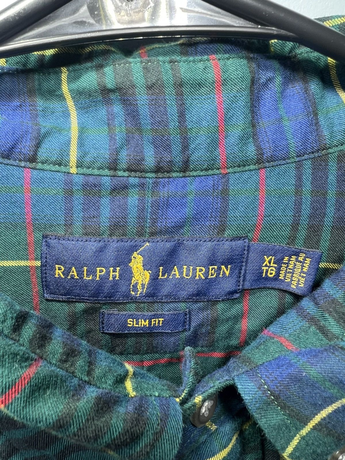 Polo Ralph Lauren Ralph Lauren Shirt Mens XL Slim Fit Madras Green Plaid Size US XL / EU 56 / 4 - 3 Thumbnail