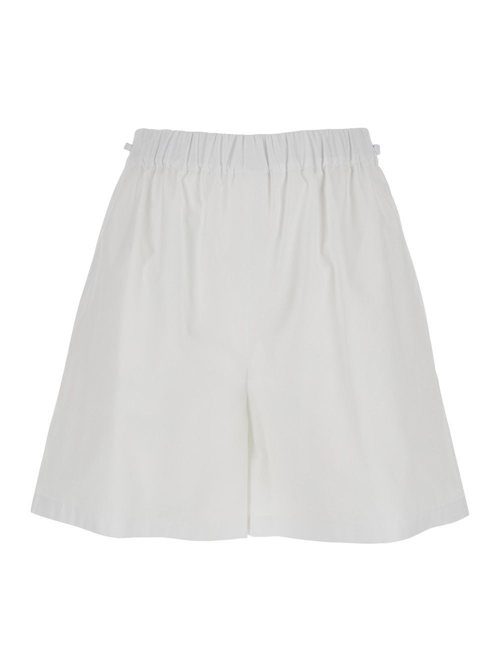 Max Mara 'Antiope' White Shorts with Elastic Waist and Drawstring in Cotton Woman Size 30" / US 8 / IT 44 - 1 Thumbnail