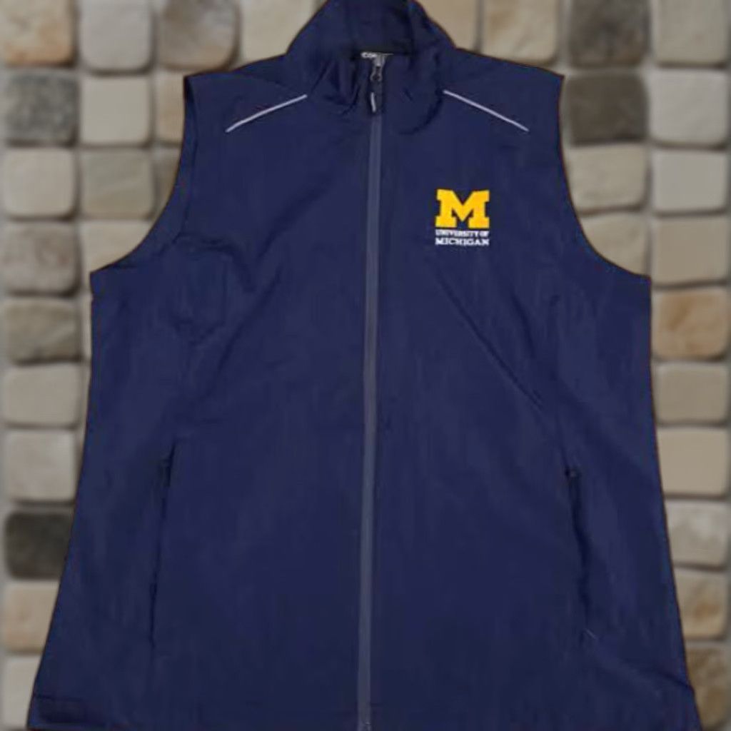 Vintage Michigan University Ladies Embroidered Full Zip Nylon Vest Reflective Medium Size M / US 6-8 / IT 42-44 - 1 Thumbnail