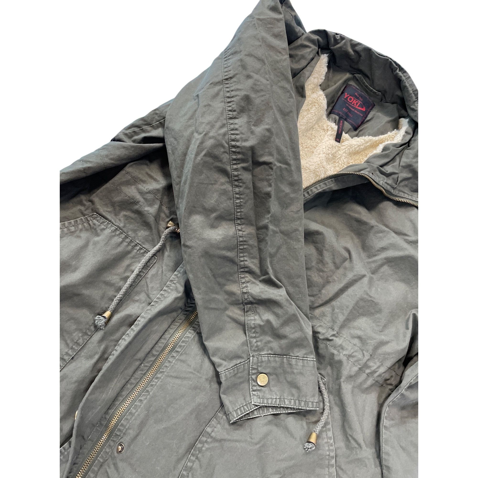Other Yoki Mens Olive Green Sherpa-Lined Parka winter coat jacket Size US XXL / EU 58 / 5 - 7 Thumbnail