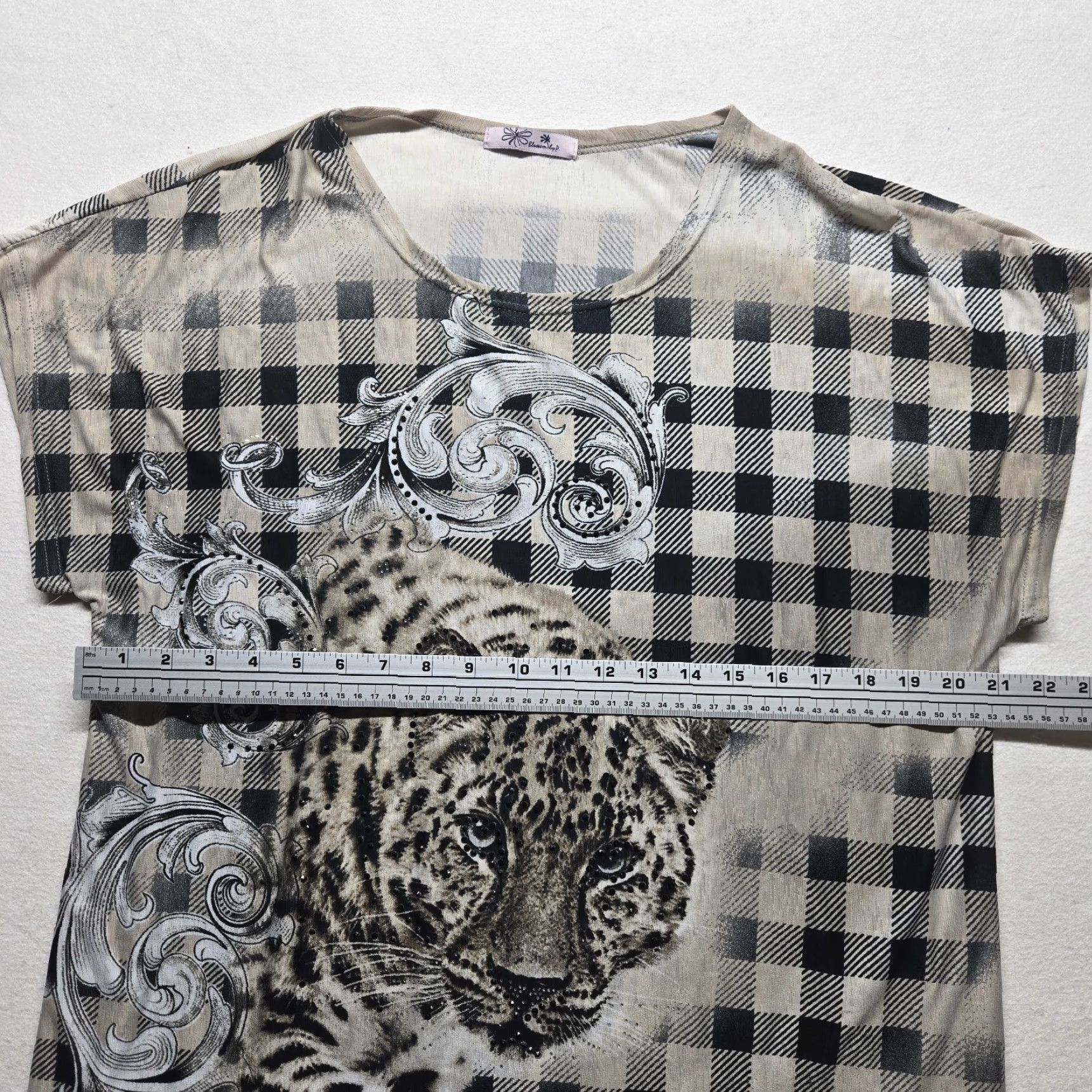 Vintage Blossom by P Top CheetahRhinestones Pullover Shirt Adult Women's XL Extra Large RGB Blast Size XL / US 12-14 / IT 48-50 - 4 Thumbnail