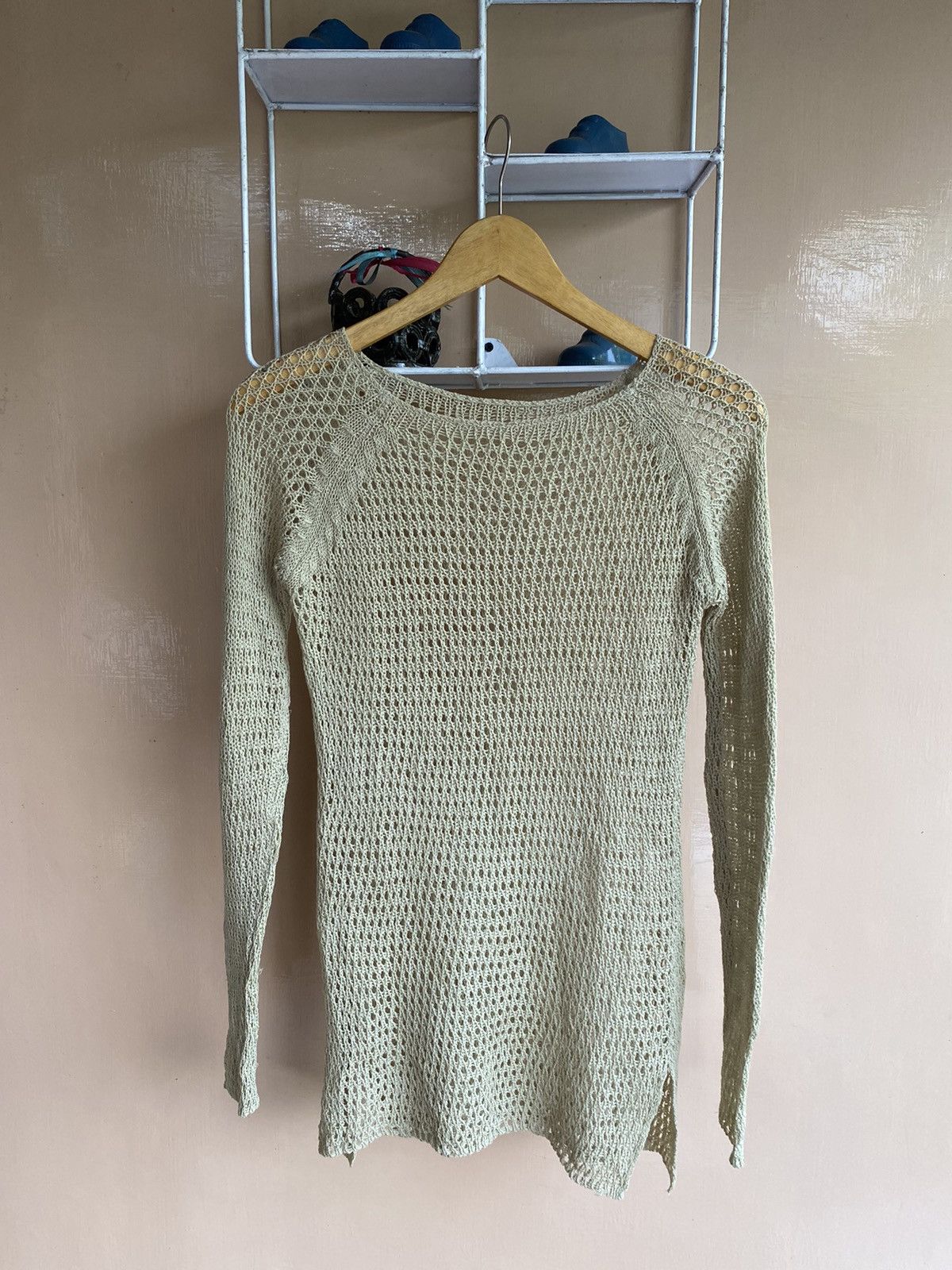 💸BINDINGOFFER💸Reason Knitwear Fishnet Isseymiyake style