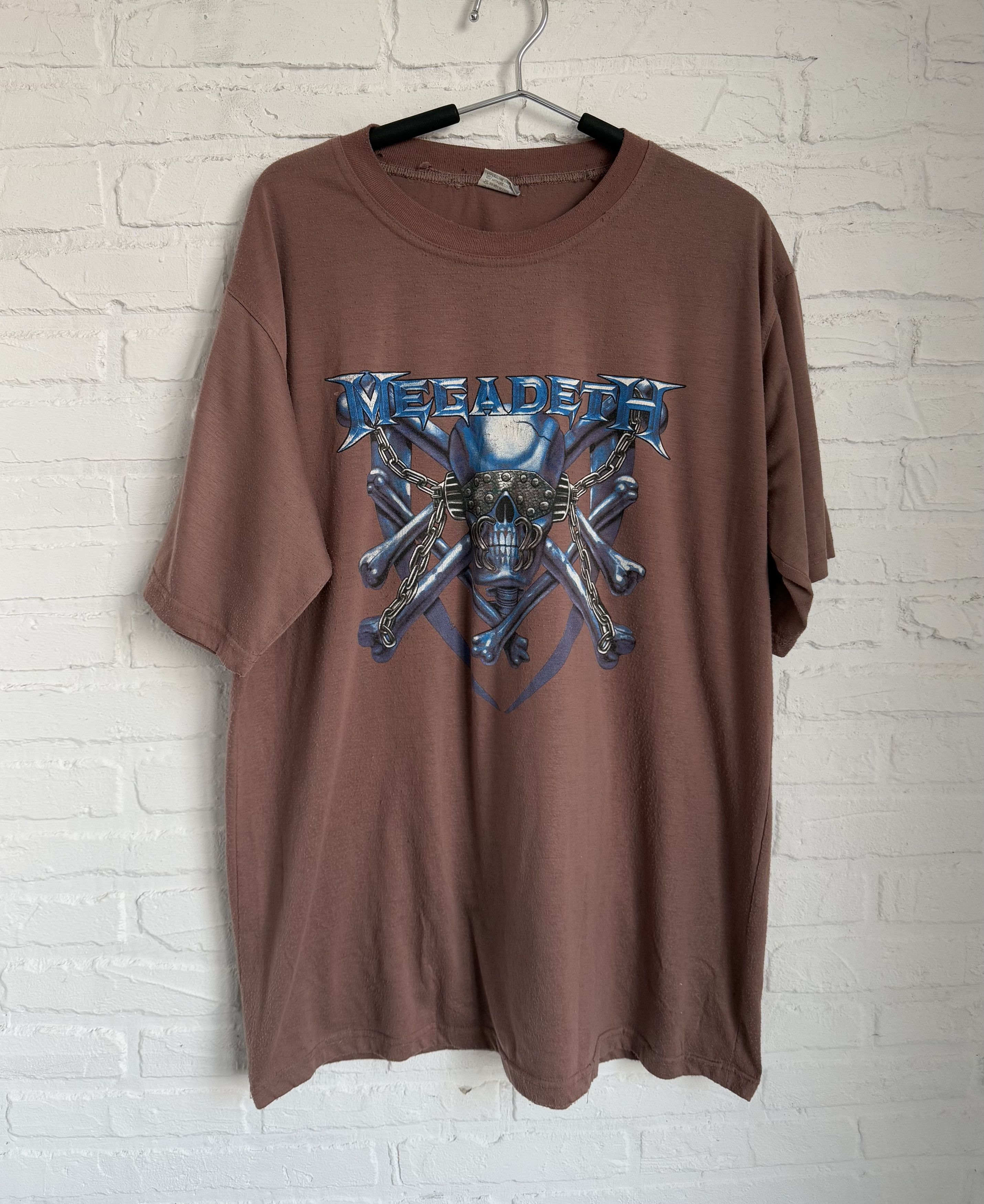 Megadeth × Vintage Vintage 90s Megadeth skull logo t-shirt Size US XL / EU 56 / 4 - 1 Thumbnail
