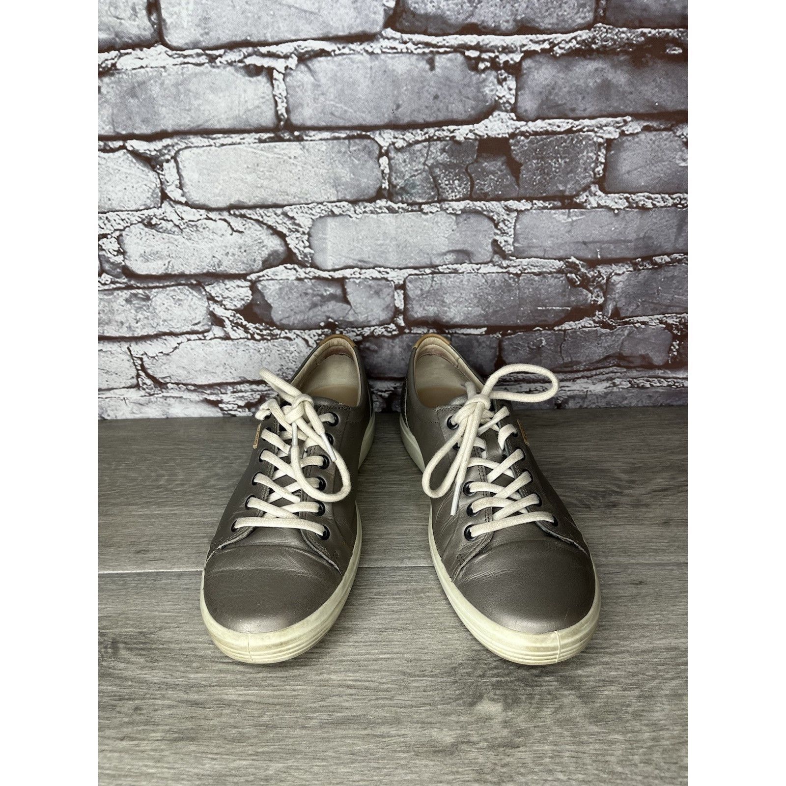 Ecco ECCO Soft 7 Stone Metallic Silver Leather Casual Sneakers Wo Size US 9 / IT 39 - 19 Thumbnail