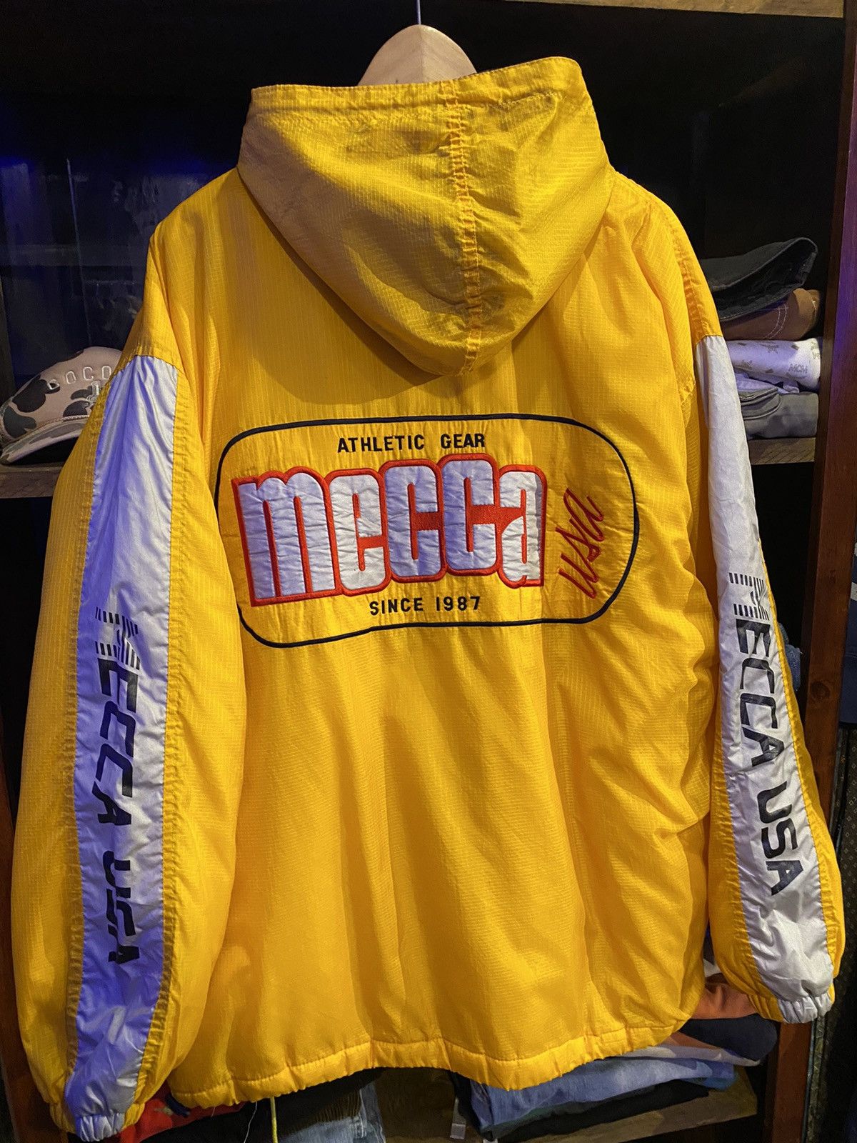 image of Vintage Mecca Usa Anorak Light Jacket in Yellow, Men's (Size XL)