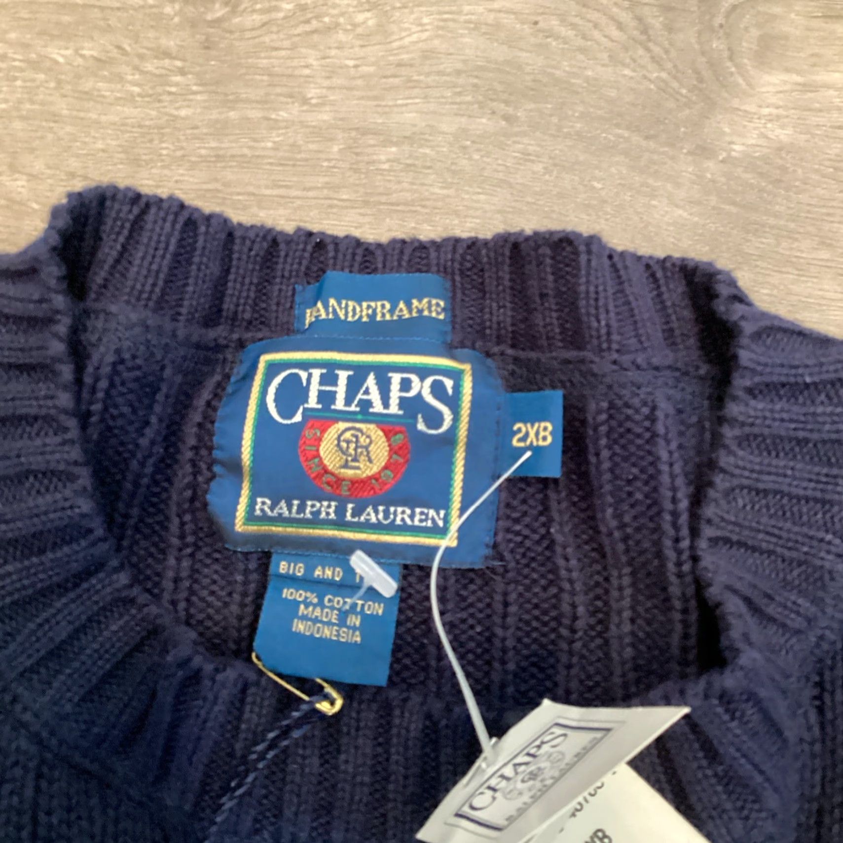 Ralph Lauren Ralph Lauren Chaps Men's Pullover Sweater XXL Navy Chunky Knit Cable Solid Classic Size US XXL / EU 58 / 5 - 5 Thumbnail