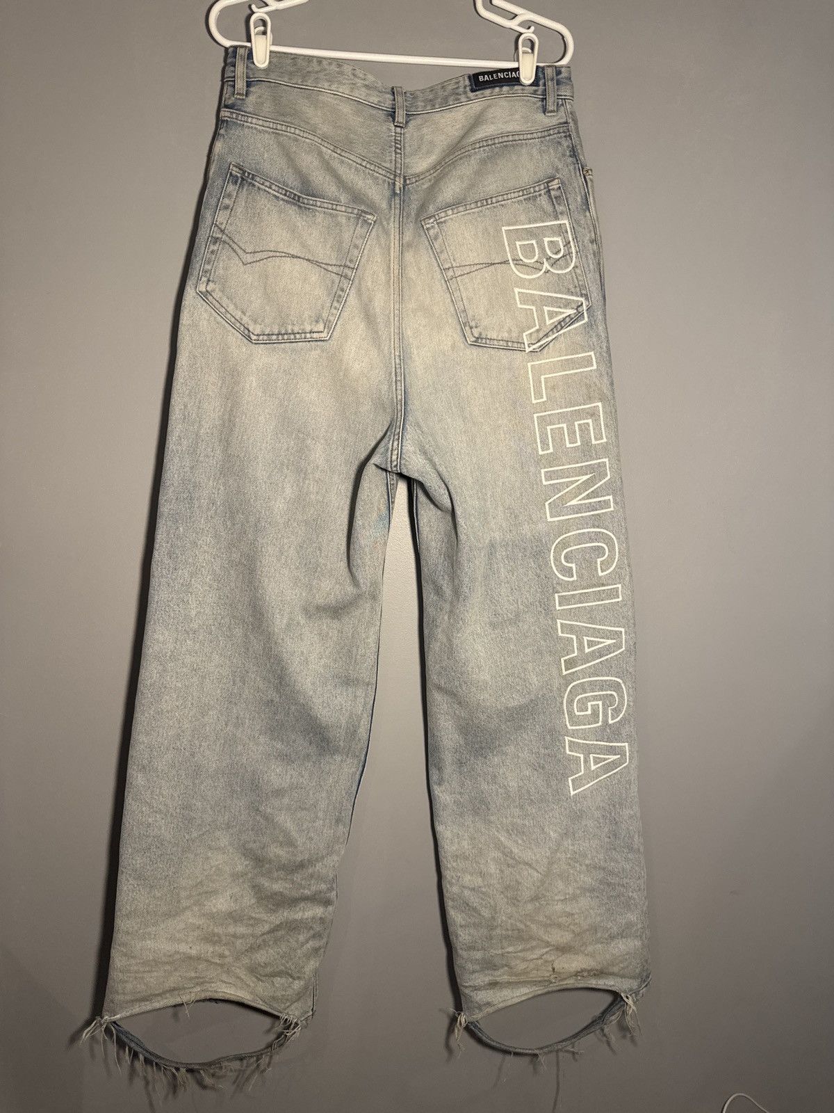 Balenciaga Balenciaga White Logo Embroidered Jeans Size US 30 / EU 46 - 4 Thumbnail