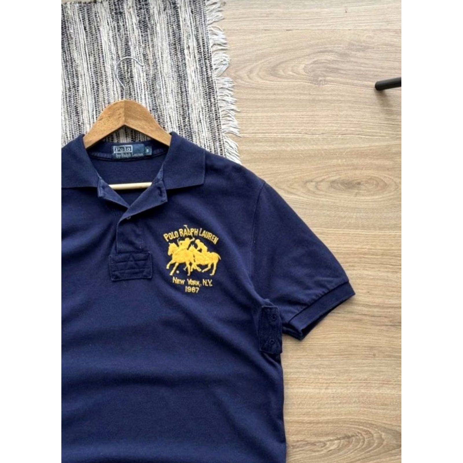 Polo Ralph Lauren VINTAGE Polo Ralph Lauren Shirt Mens S Blue 90s Y2K Pony Club Logo Polo Big Pony Vintage Casual Streetwear USA Size US S / EU 44-46 / 1 - 2 Thumbnail