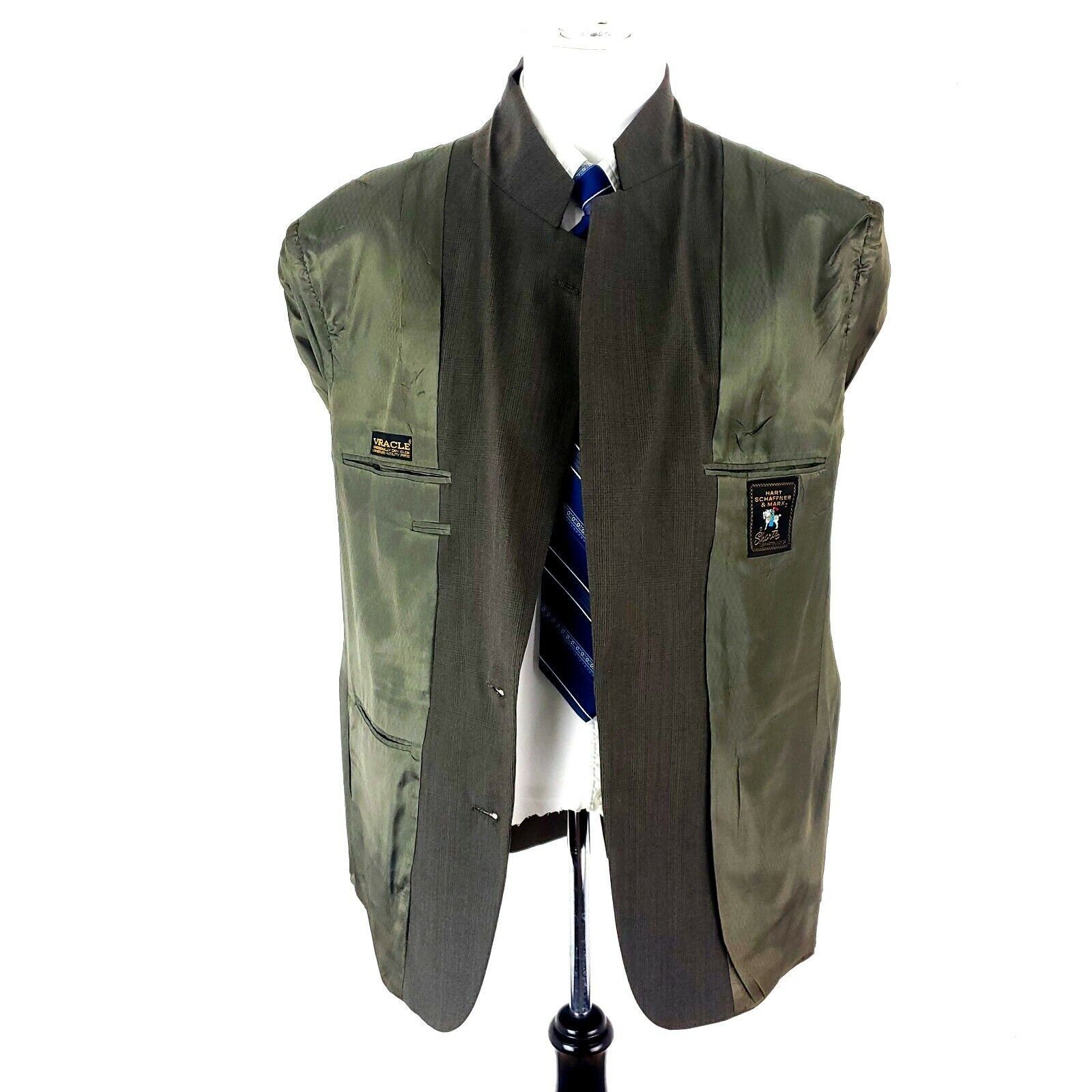 Hart Schaffner Marx Hart Schaffner Marx Wool 2 Button Blazer 42R Green Sport Coa Size 42R - 10 Thumbnail