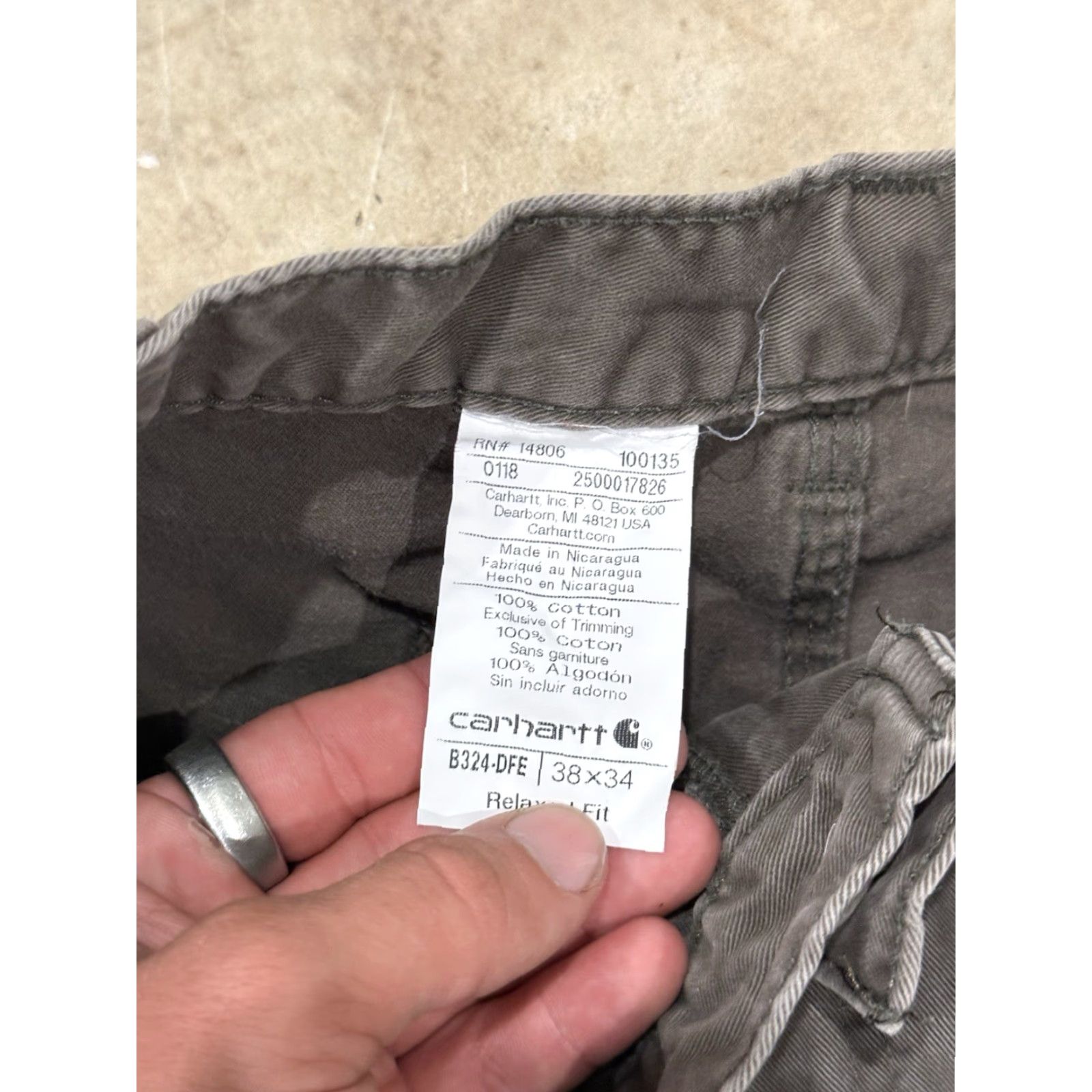 Carhartt Carhartt Mens Pants B324 DFE 38x34 (36x32) brown Work Grunge utility Distressed casual Size US 36 / EU 52 - 3 Thumbnail