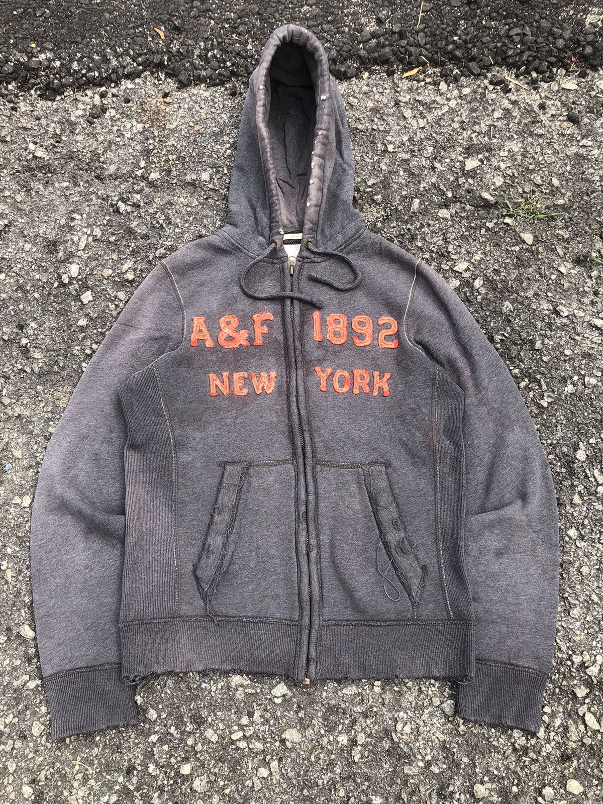 Vintage Vintage Sunfaded Abercrombie & Fitch Zipper Hoodie Size US L / EU 52-54 / 3 - 1 Thumbnail