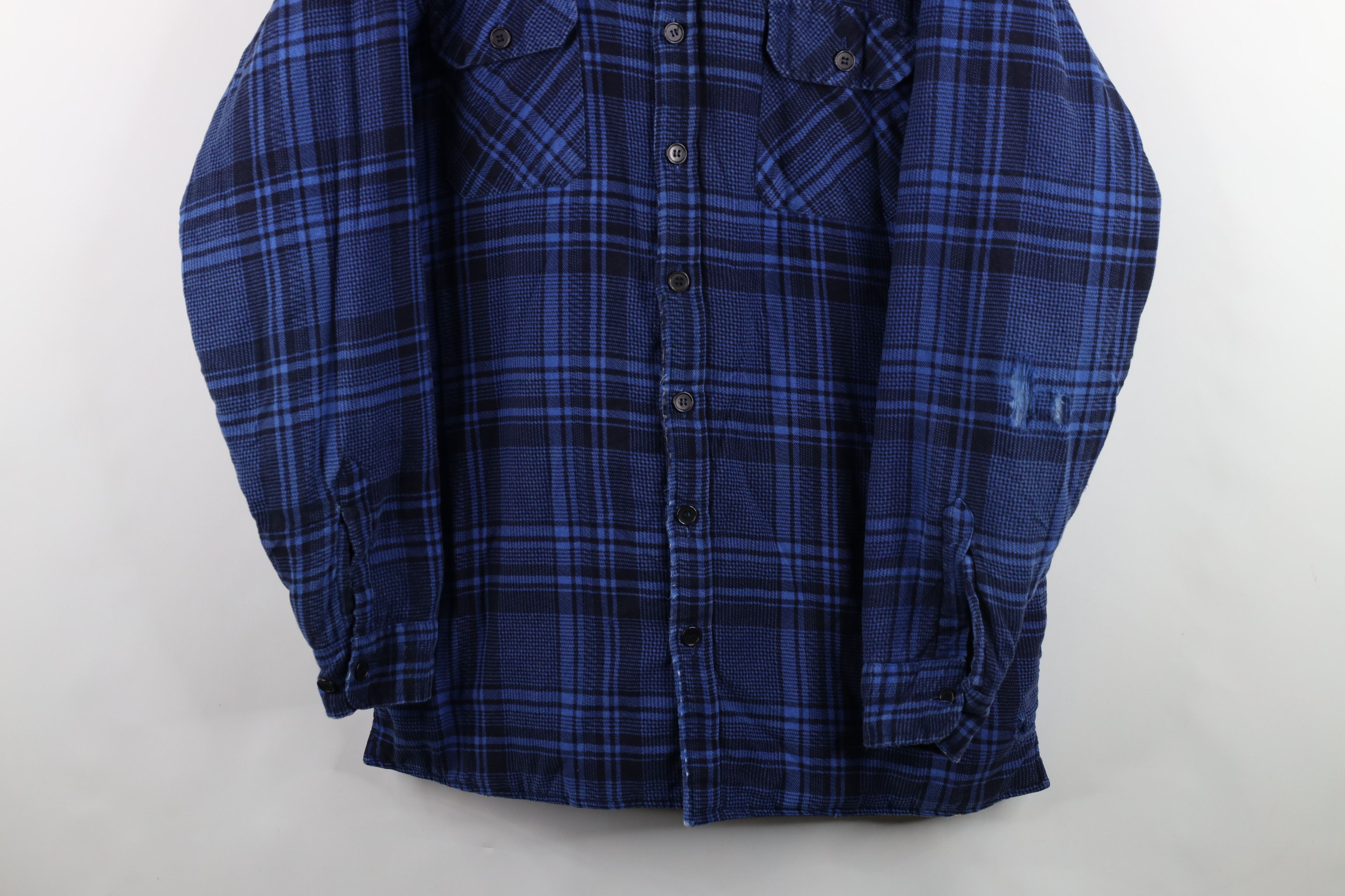 Vintage Vintage 70s Streetwear Quilted Flannel Shirt Jacket Size US L / EU 52-54 / 3 - 3 Thumbnail