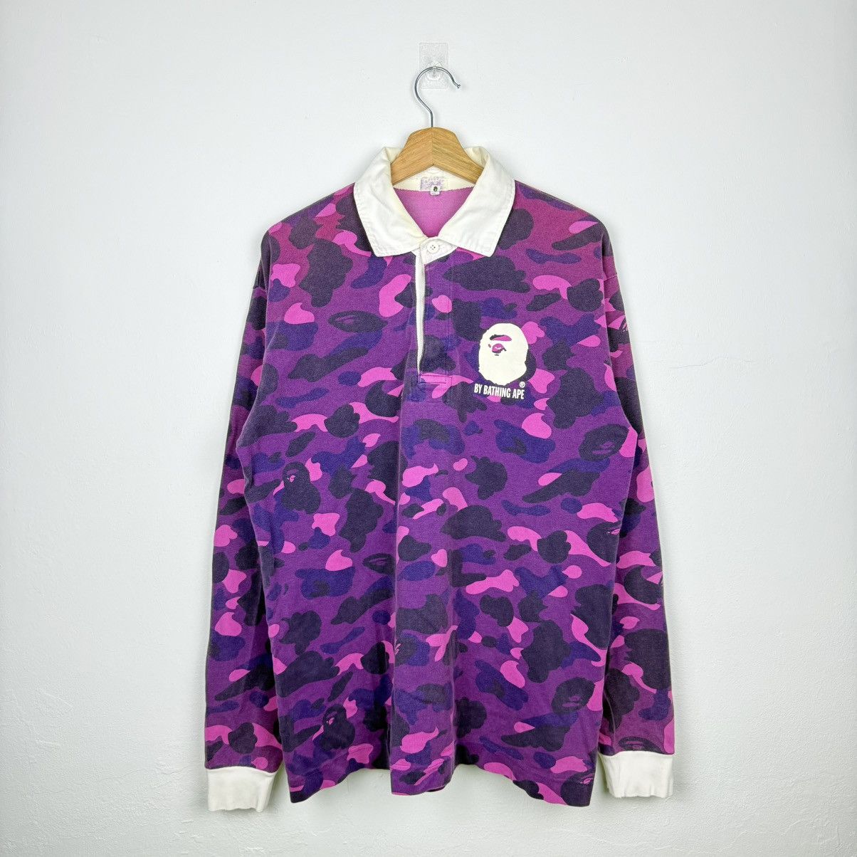Bape A Bathing Ape Camo Polo Rugby Longsleeve Shirt Size US L / EU 52-54 / 3 - 1 Thumbnail