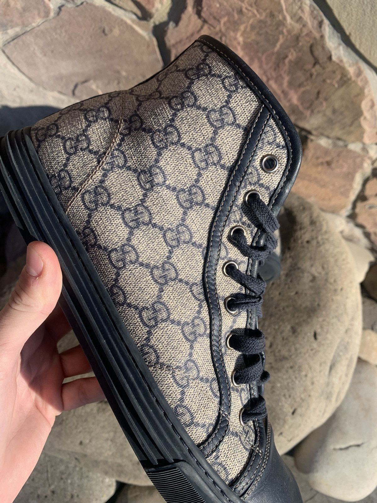 Gucci 🔥GUCCI MONOGRAM HIGHT TOP SNEAKERS Size US 9.5 / EU 42-43 - 5 Thumbnail