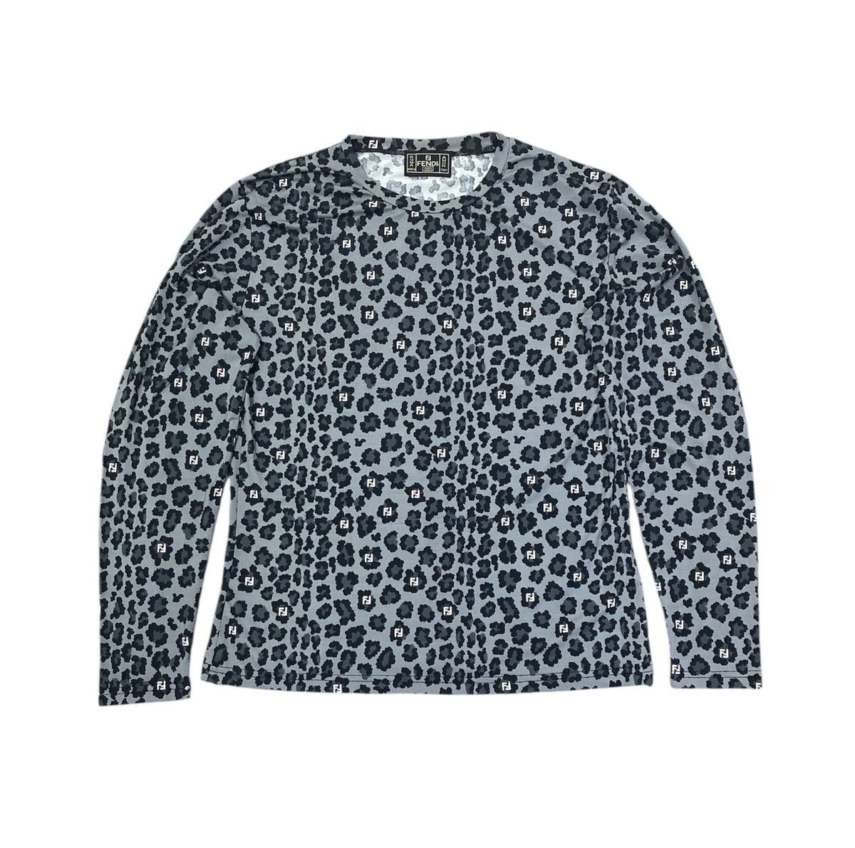 Fendi Vintage Fendi monogram leopard design long sleeves Size M / US 6-8 / IT 42-44 - 1 Thumbnail
