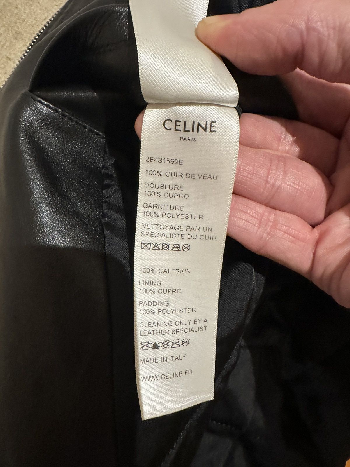 Celine AW19 Biker Jacket Black Leather Padded Size XS / US 0-2 / IT 36-38 - 11 Thumbnail