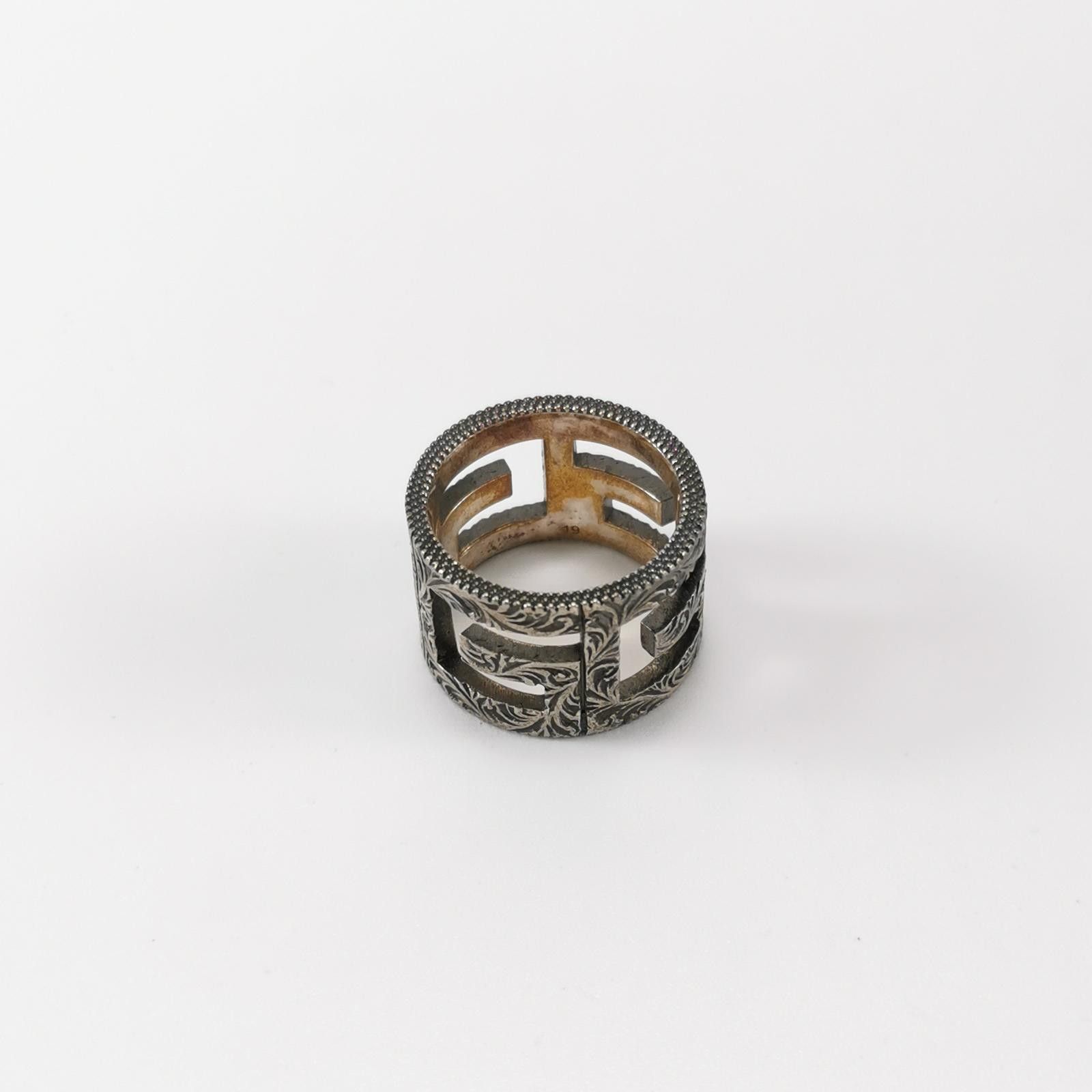Gucci Gucci Silver Hollow Double G Ring Size 19 -z2505 Size ONE SIZE - 3 Thumbnail